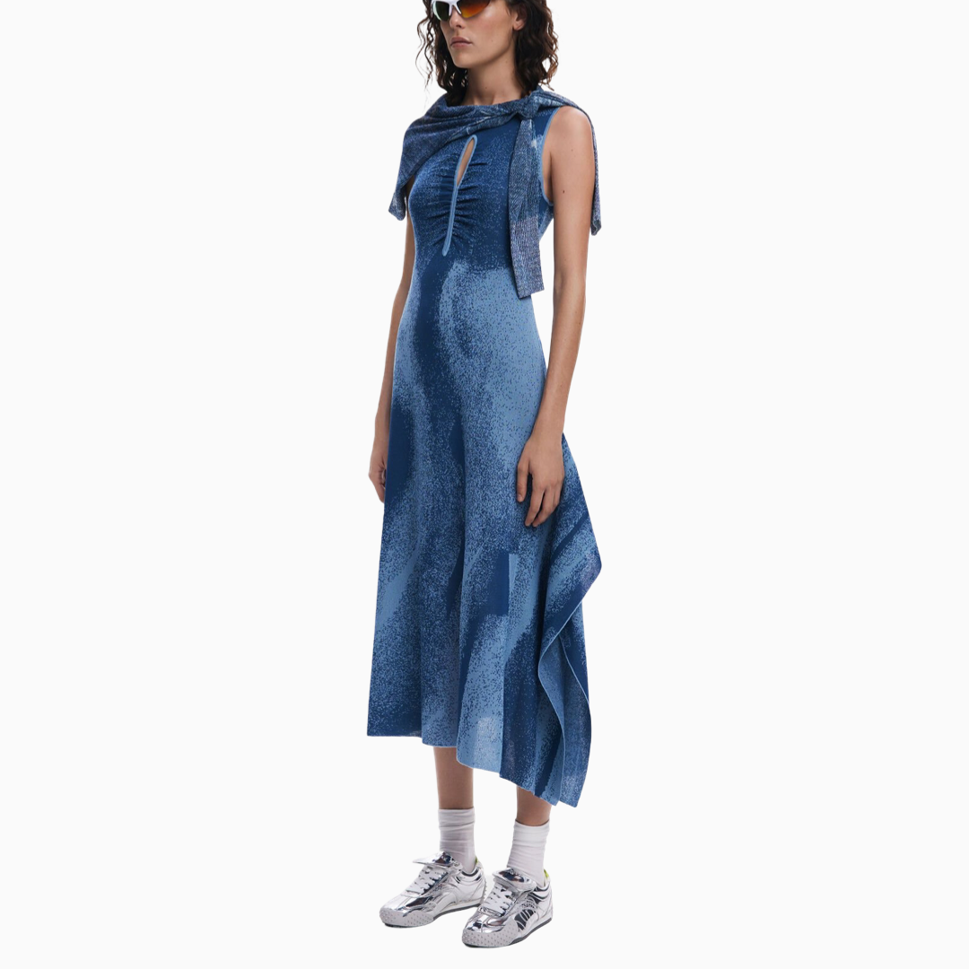Дамска синя рокля Desigual 25SWVF10