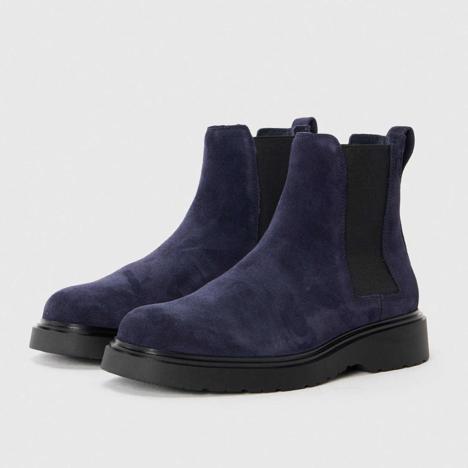 Мъжки сини велурени боти Calvin Klein Jeans Men Ankle Boots YM0YM01372 Lateral View