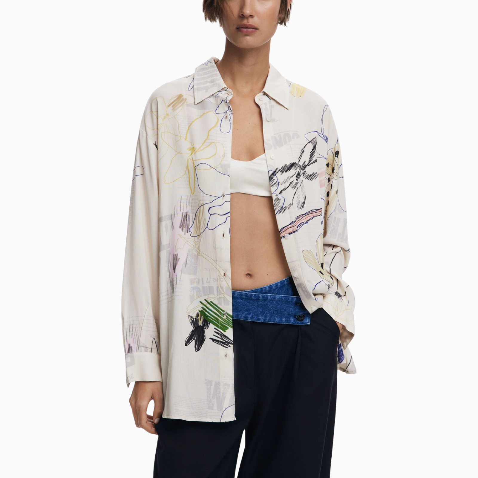 Дамска риза Desigual Shirt 25WWCW14 Front View