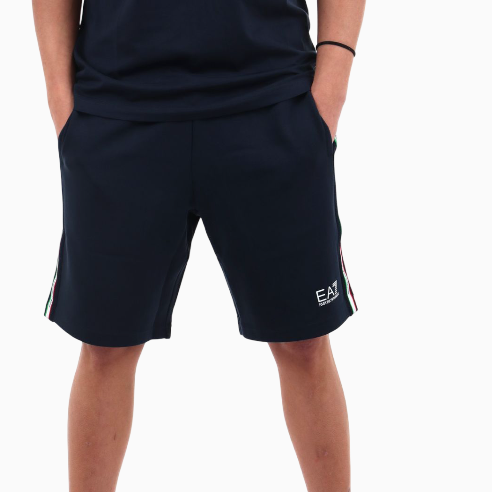 Мъжки сини къси панталони EA7 Emporio Armani Men Shorts 7M001865 AF12660 UB102 Front View