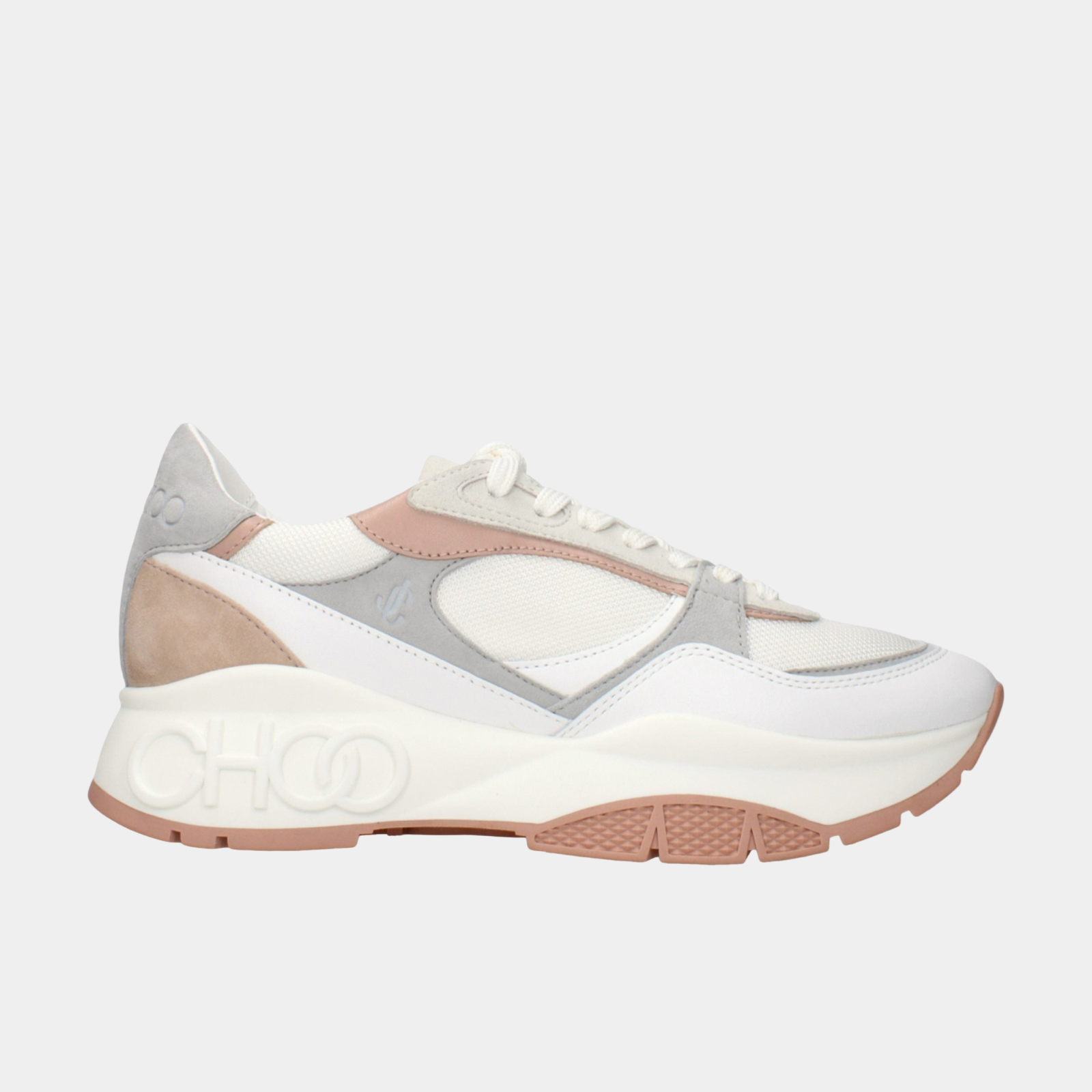 Jimmy Choo Landon Women Sneakers LANDONFONSSWHITEPOWDERPINKGREY Medial View