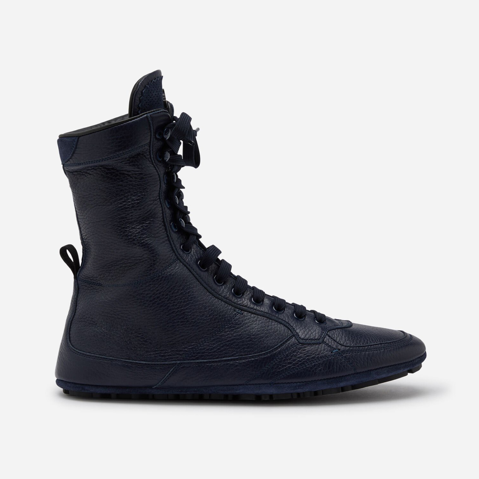 Високи обувки от еленска кожа Dolce & Gabbana Leather King High Top Men Sneakers Medial View