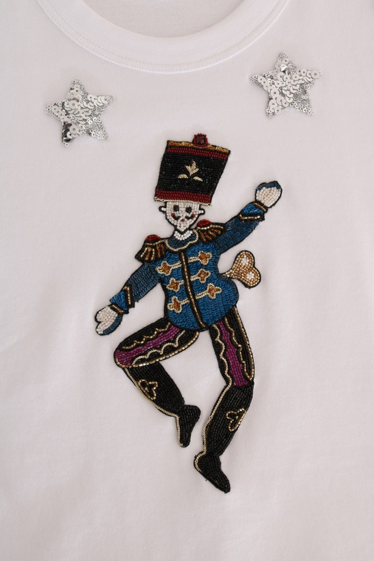 Дамска бяла тениска Dolce & Gabbana Sequined Fairy Tale Women T-Shirt