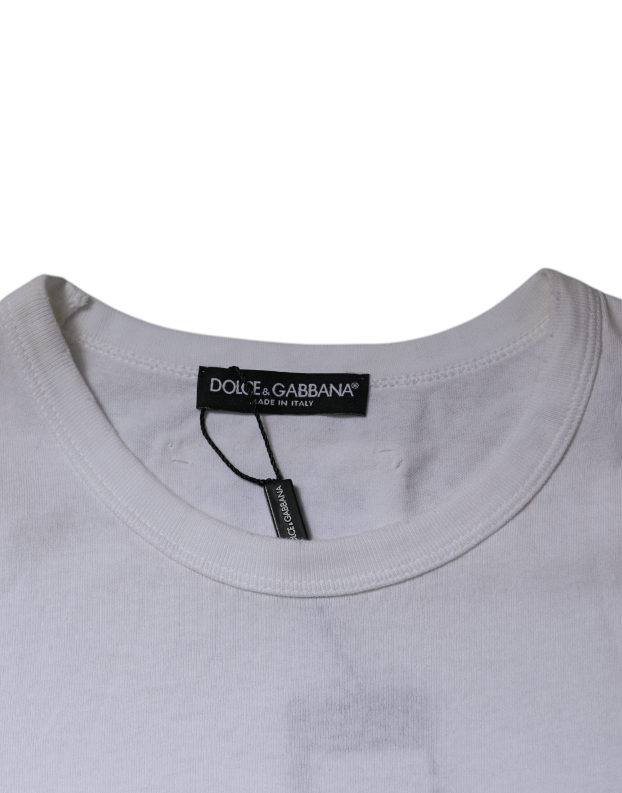Тениска Dolce &amp; Gabbana с кръгло деколте и къси ръкави с бели райета