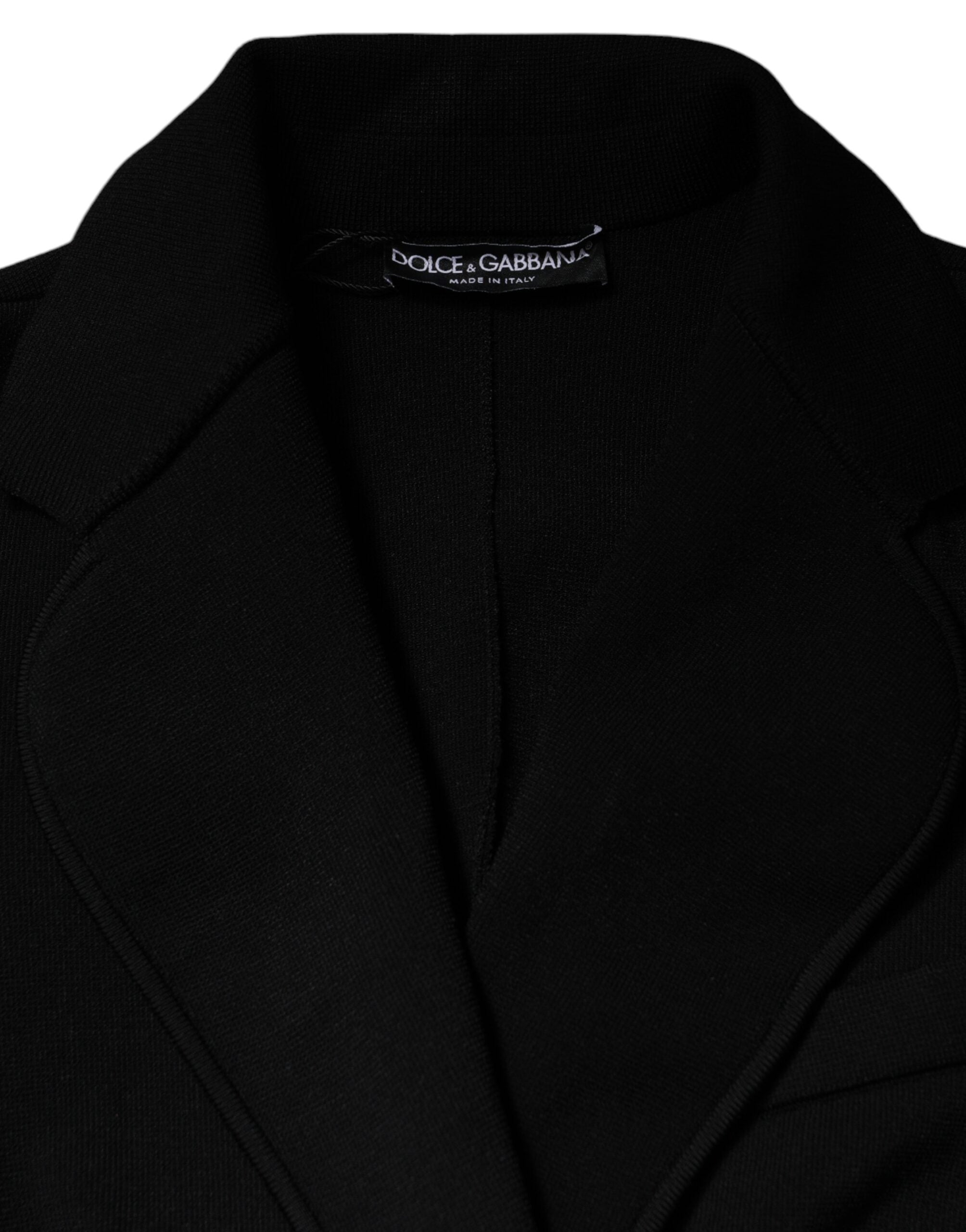 Черно едноредно сако от вискоза Dolce &amp; Gabbana
