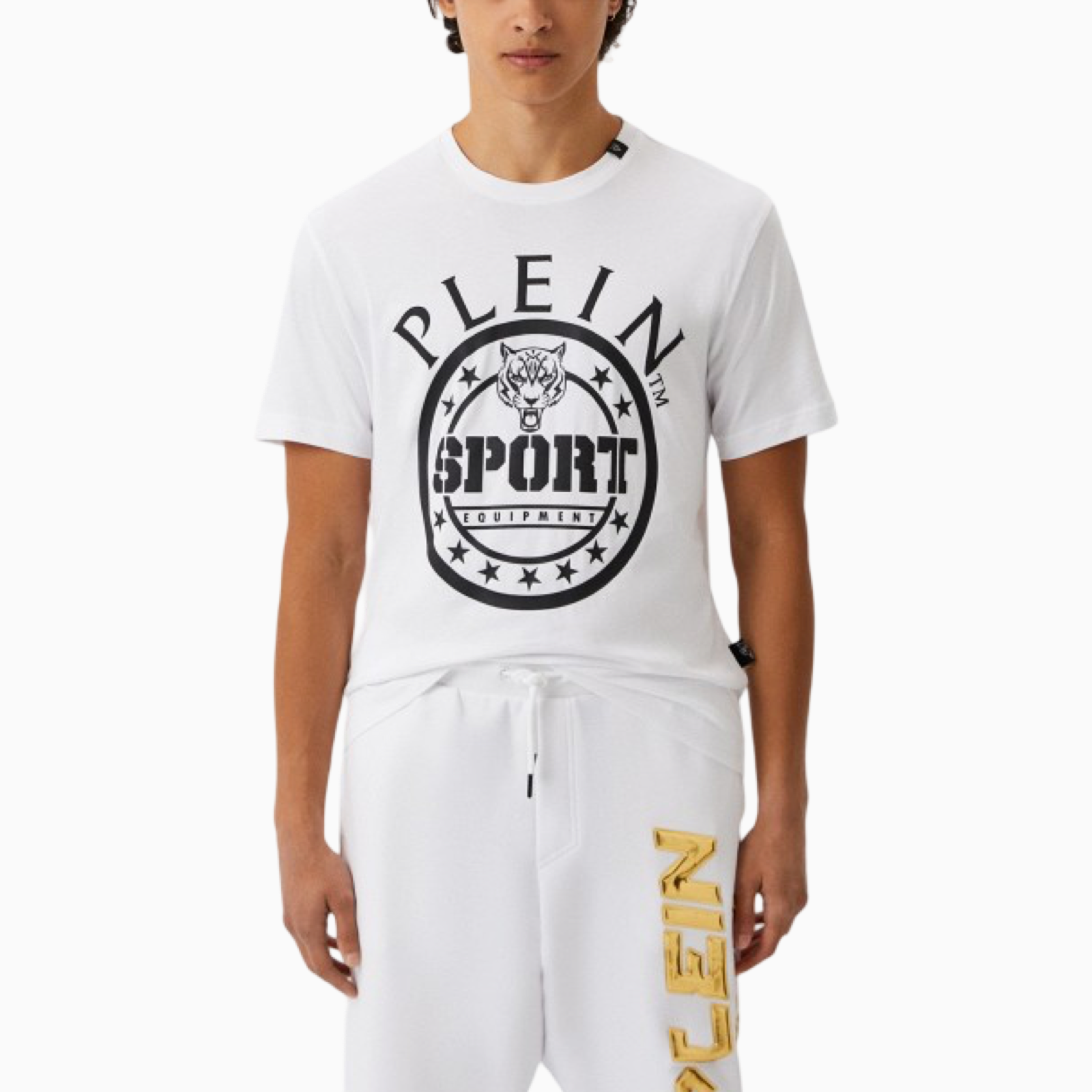 Мъжка бяла тениска Plein Sport Men T-shirt TIPS128 01 Front View