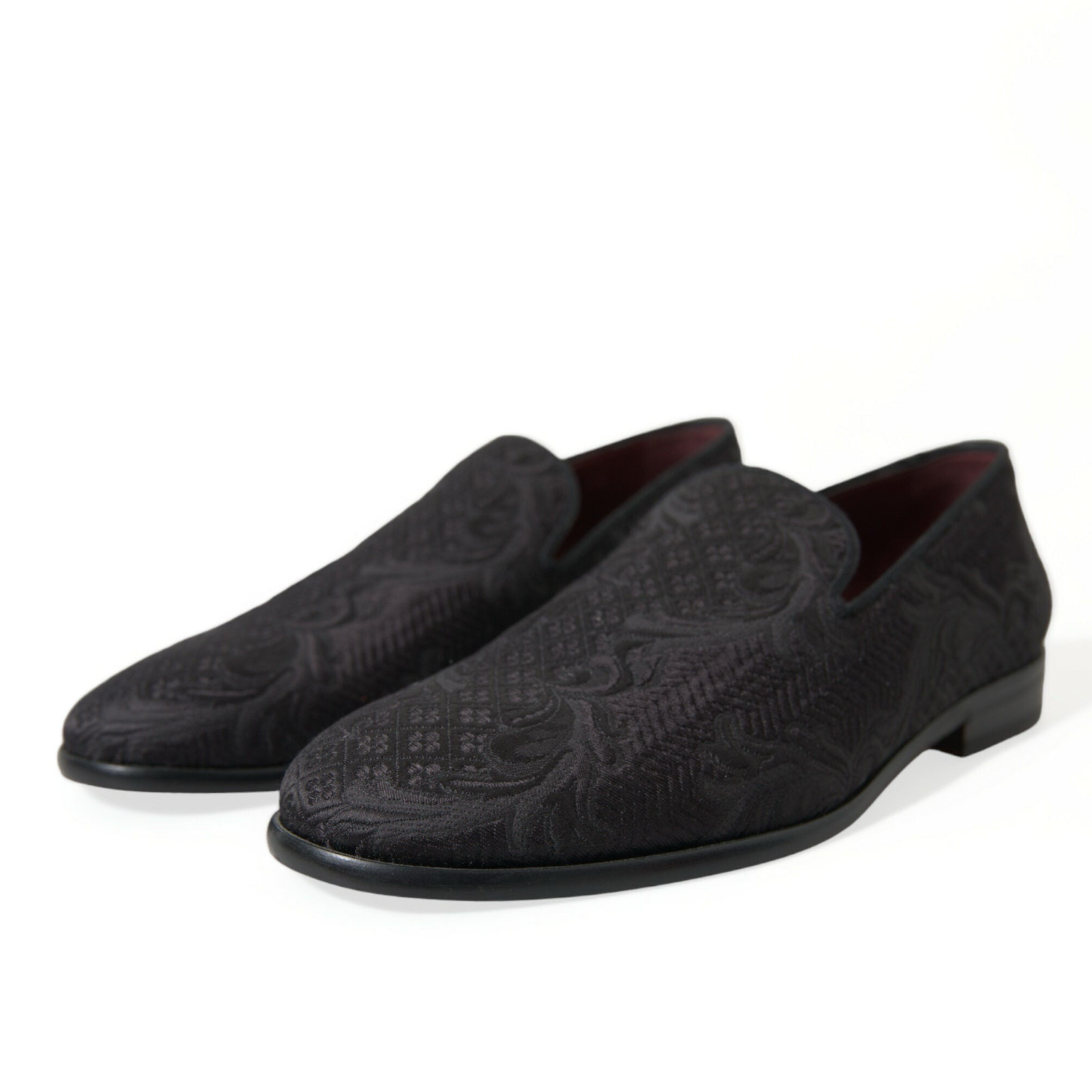 Dolce & Gabbana Elegant Black Brocade Men Loafers