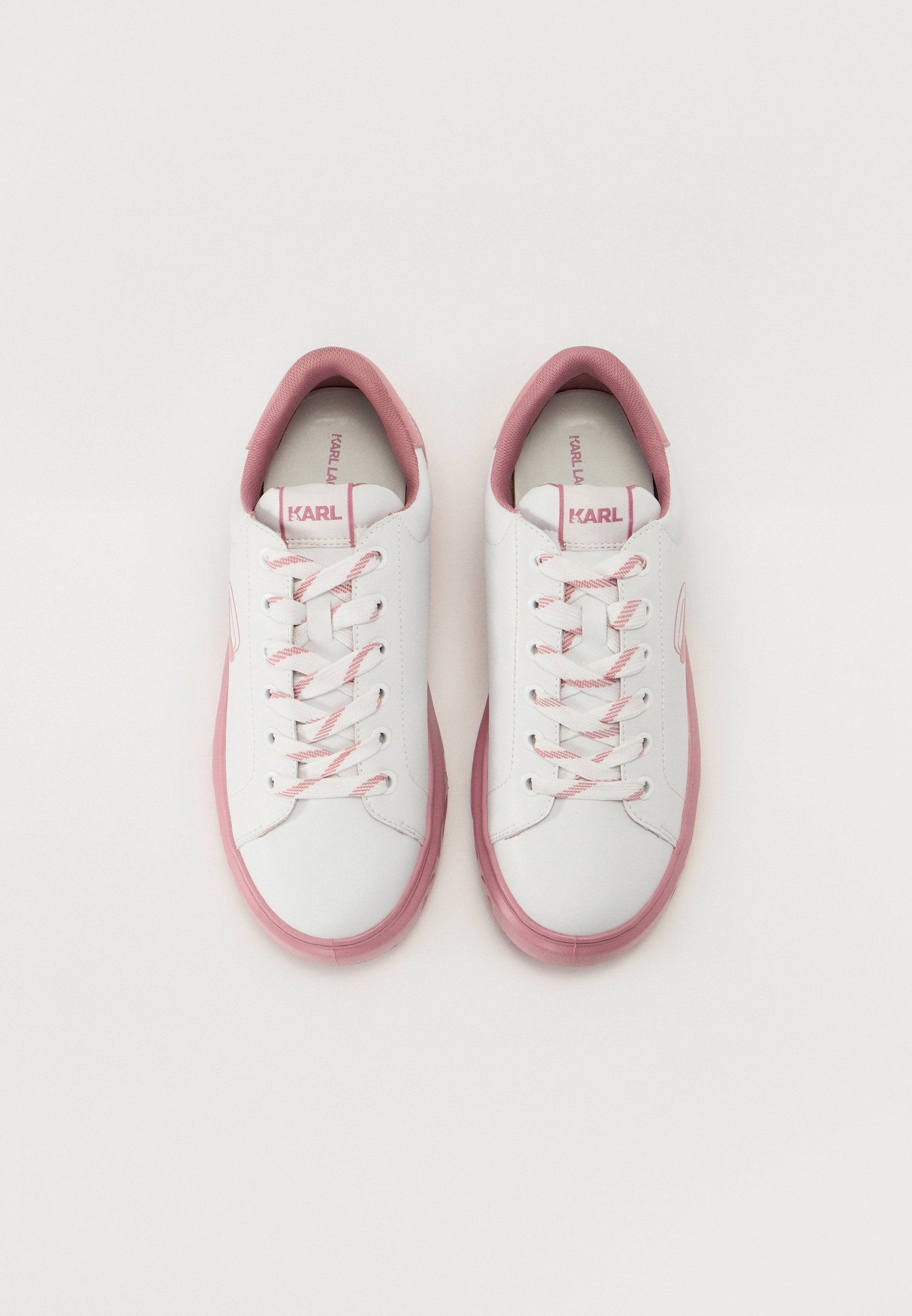 Дамски кецове в бяло и розово Women’s sneakers Karl Lagerfeld Kite KL64525 01P White/Pink top view