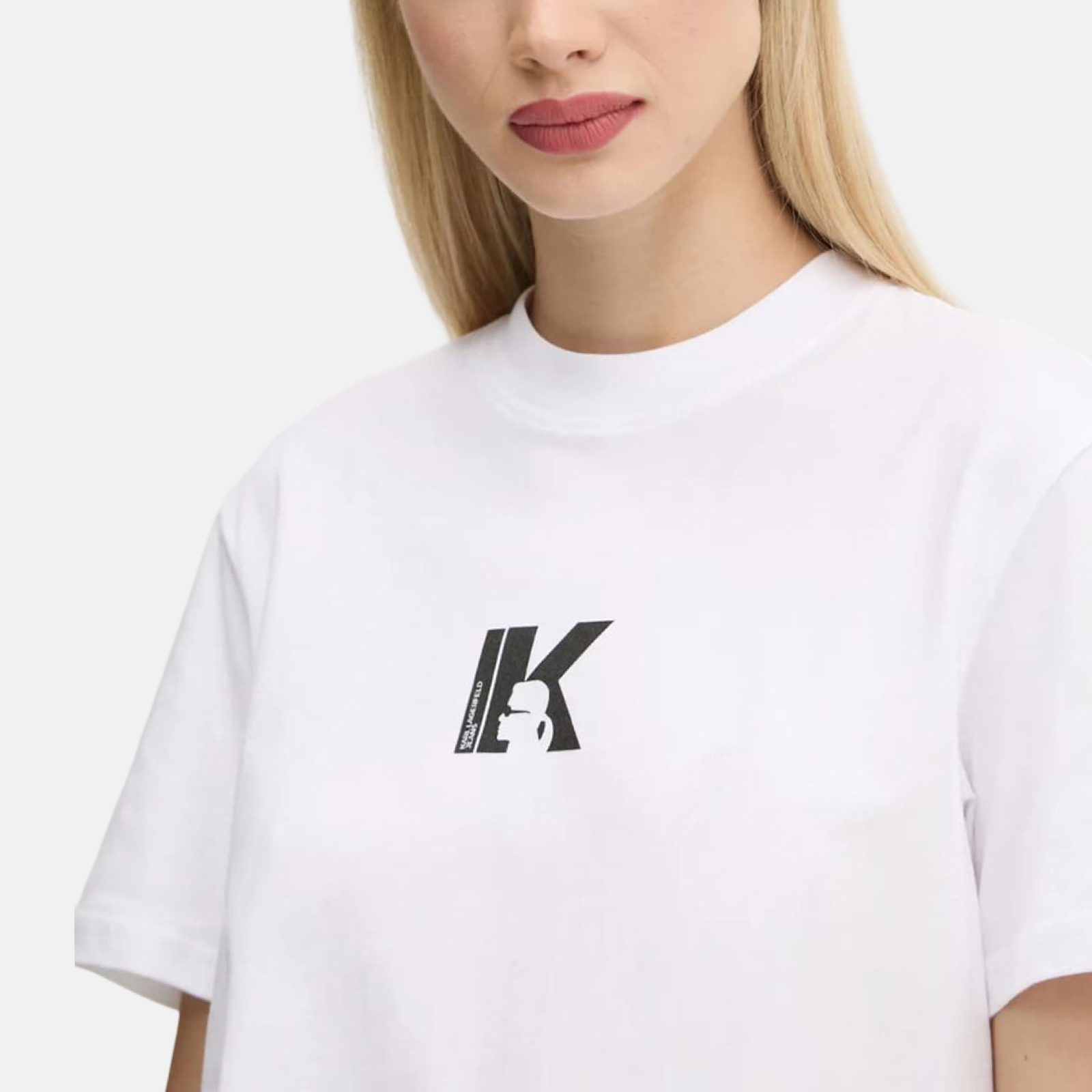 Дамска бяла тениска Karl Lagerfeld Jeans A3W17094 Close-Up