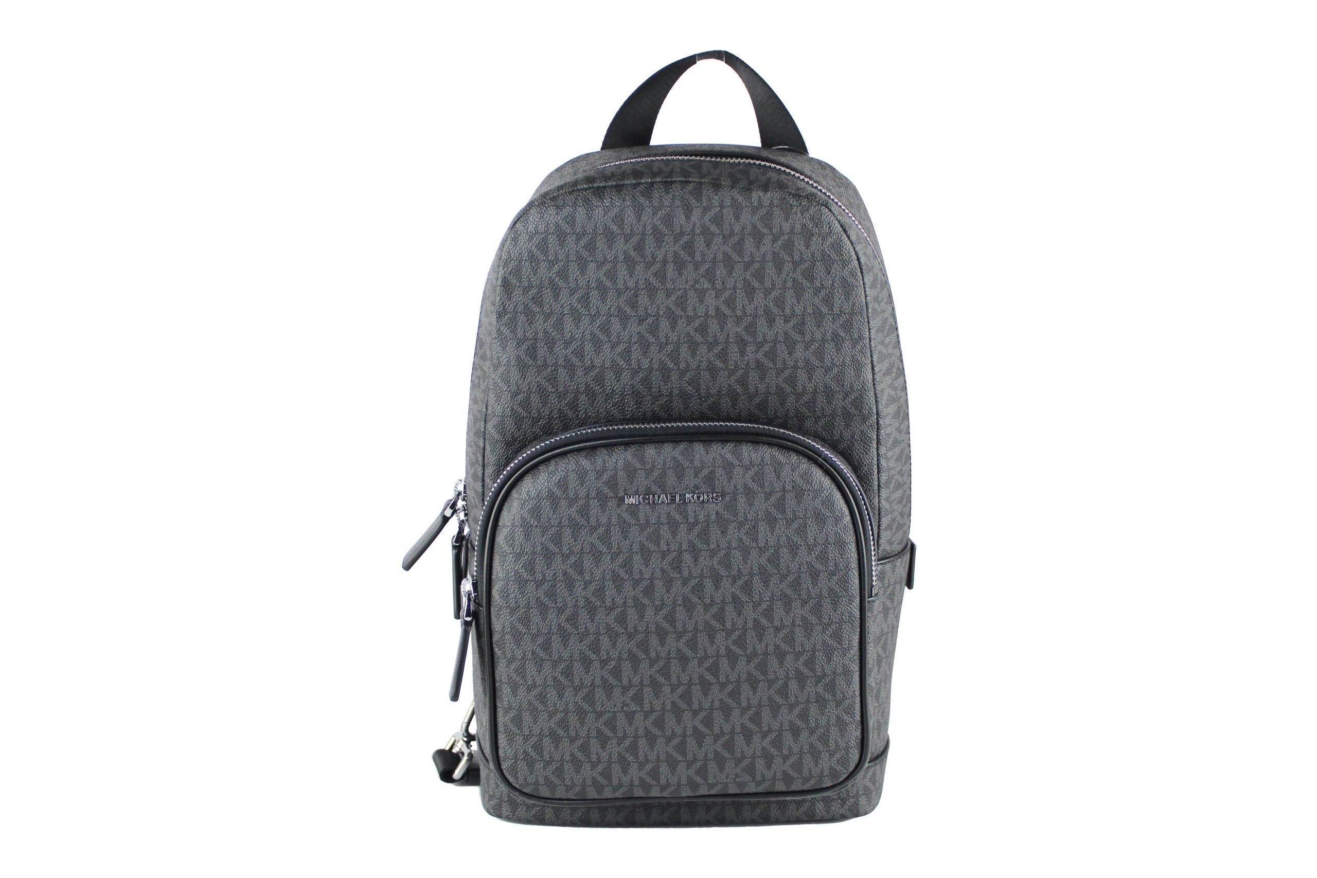 Michael Kors Cooper Medium Black Signature PVC слинг раница