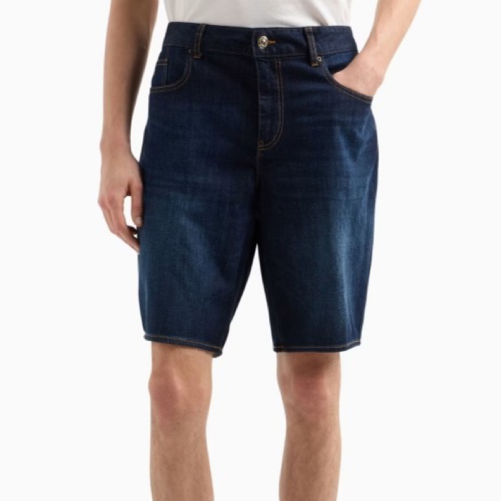 Мъжки къси дънки Armani Exchange Men Denim Shorts XM000073 AF13089 MB010 Front View