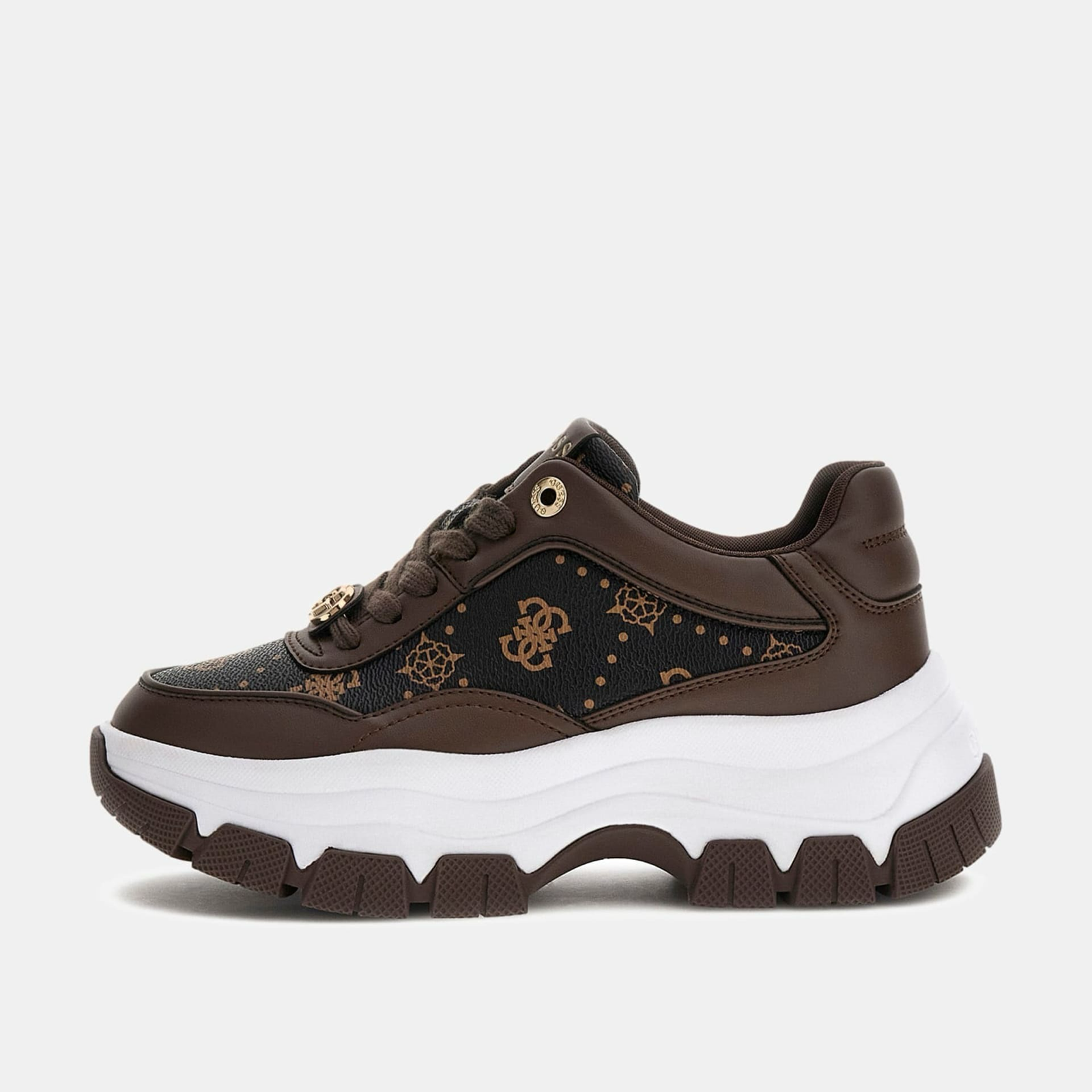 Дамски кафяви маратонки Guess Women Sneakers FLFBRT PEL12 Lateral View