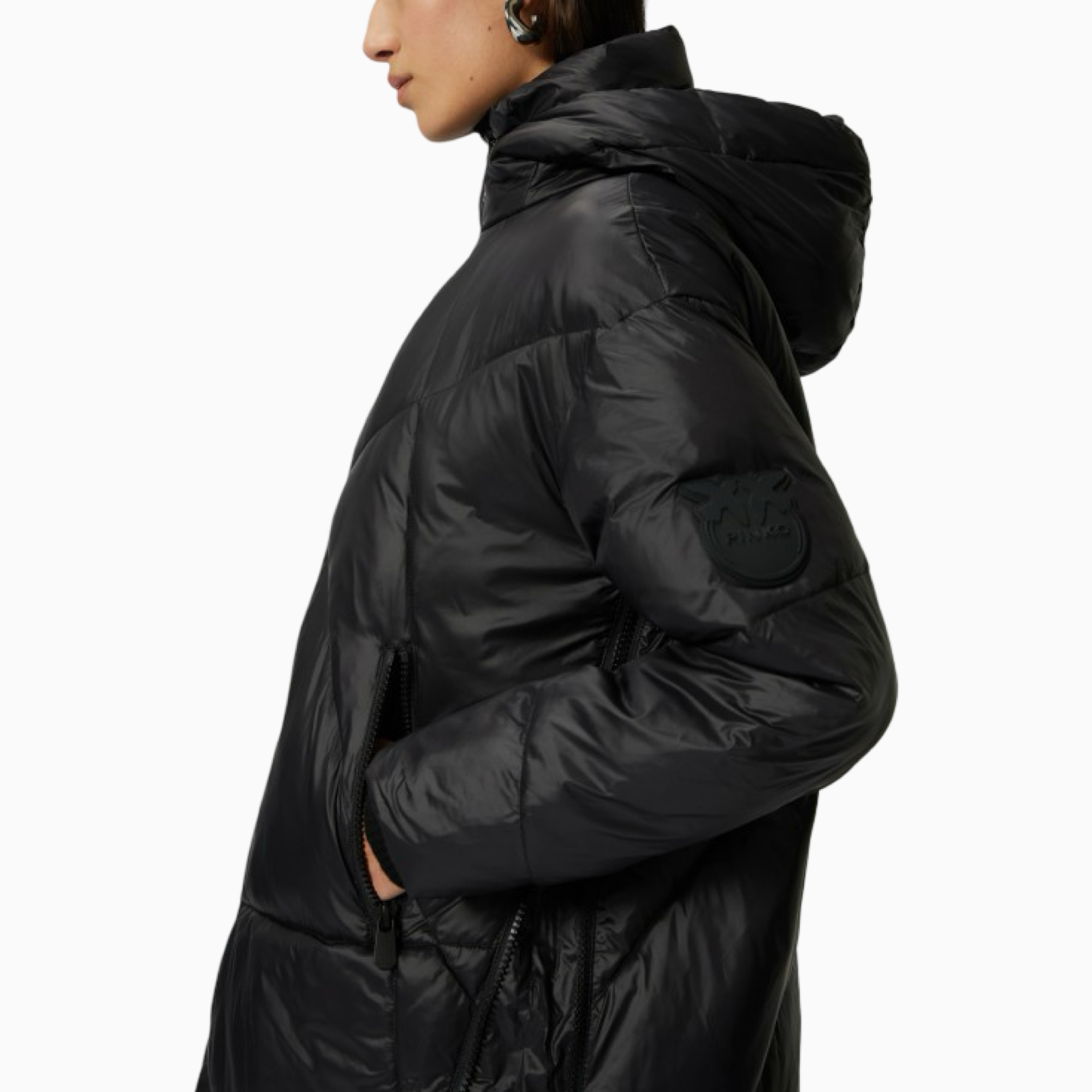Дамско дълго зимно яке Pinko Women Jacket 103823 A1ZS Z99 Side View