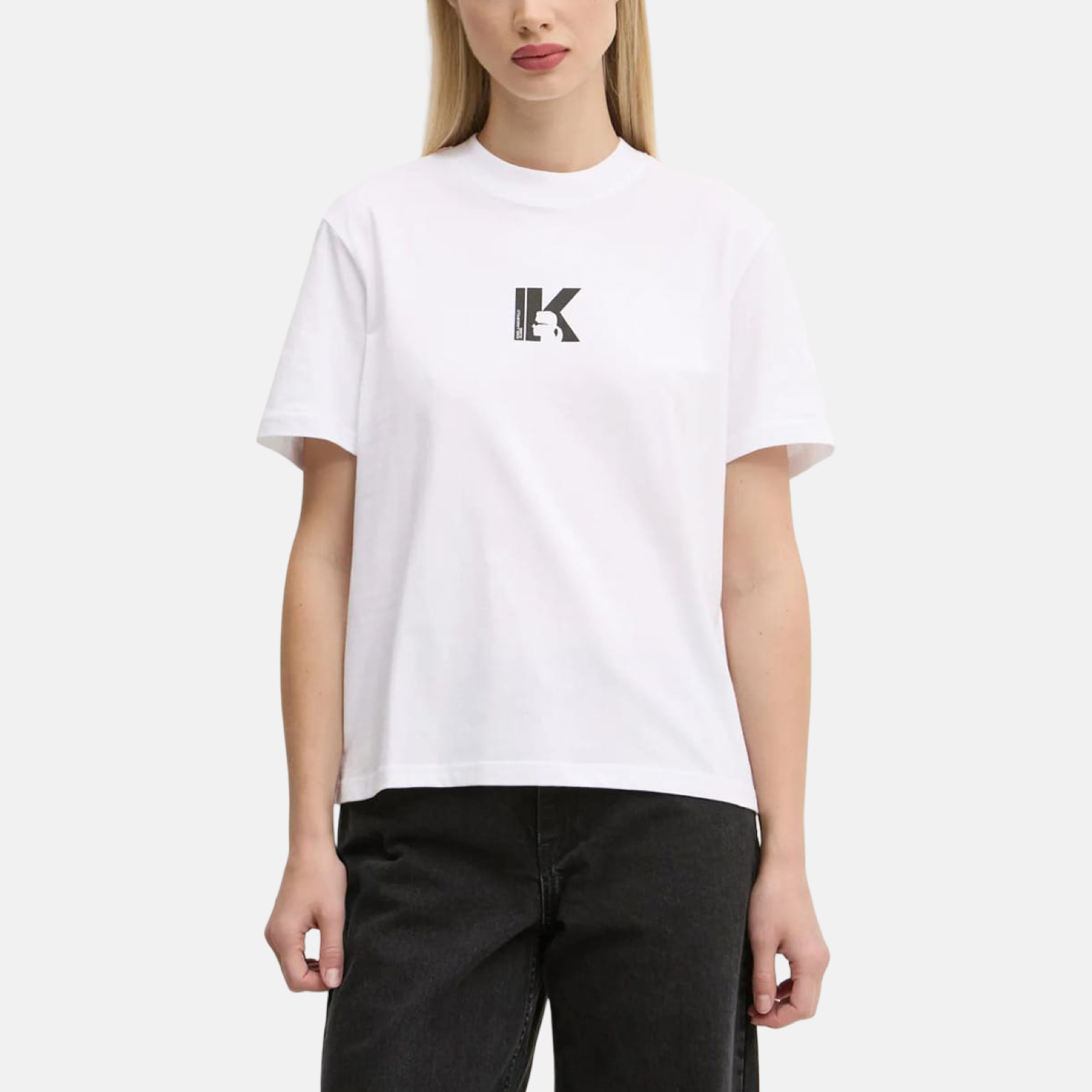 Дамска бяла тениска Karl Lagerfeld Jeans A3W17094 Front View