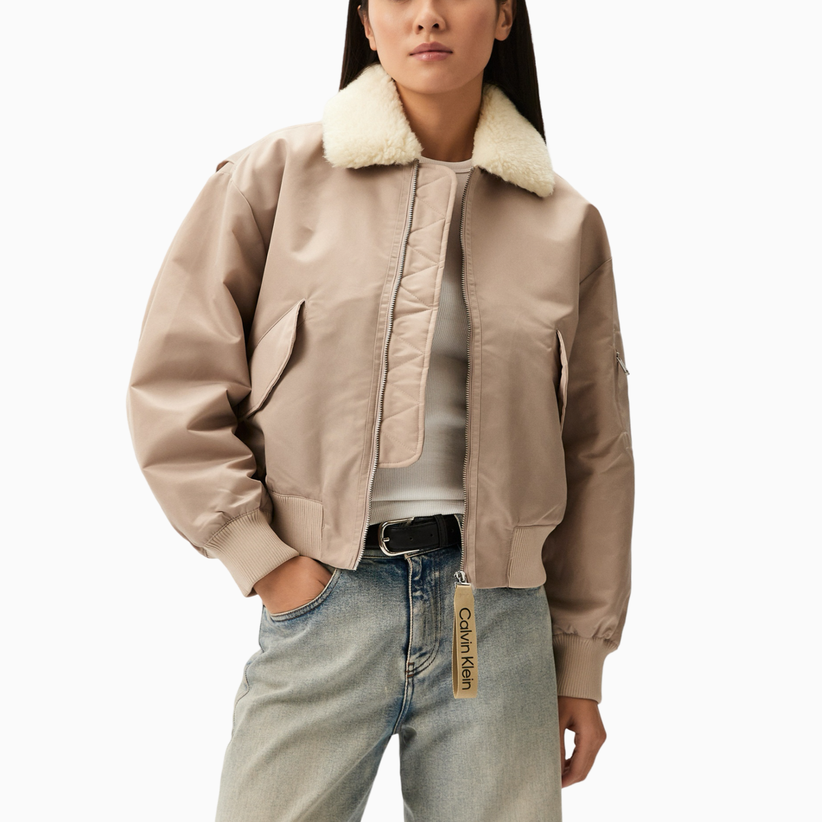 Дамско бежово яке Calvin Klein Jeans J20J224115 