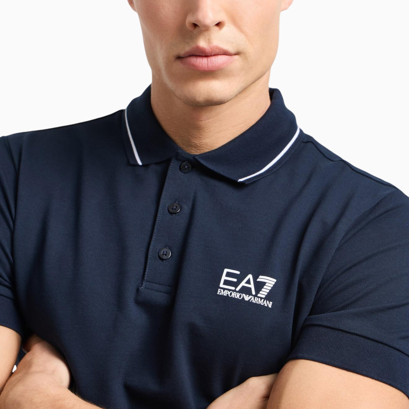 Мъжка синя поло тениска EA7 Emporio Armani Men Polo 8NPF16 PJVUZ 1562 Close-Up