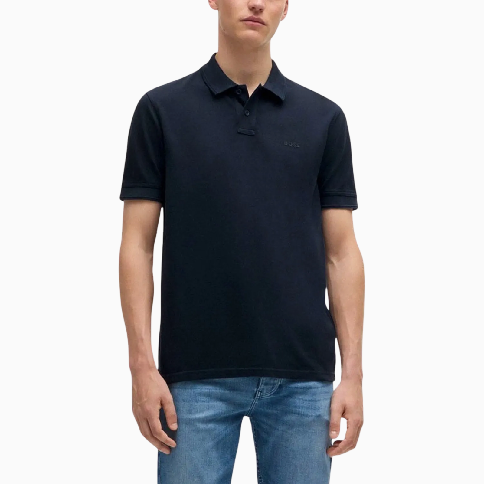 Мъжка тъмно синя поло тениска Boss Prime Men Polo 50507813 404 Front View