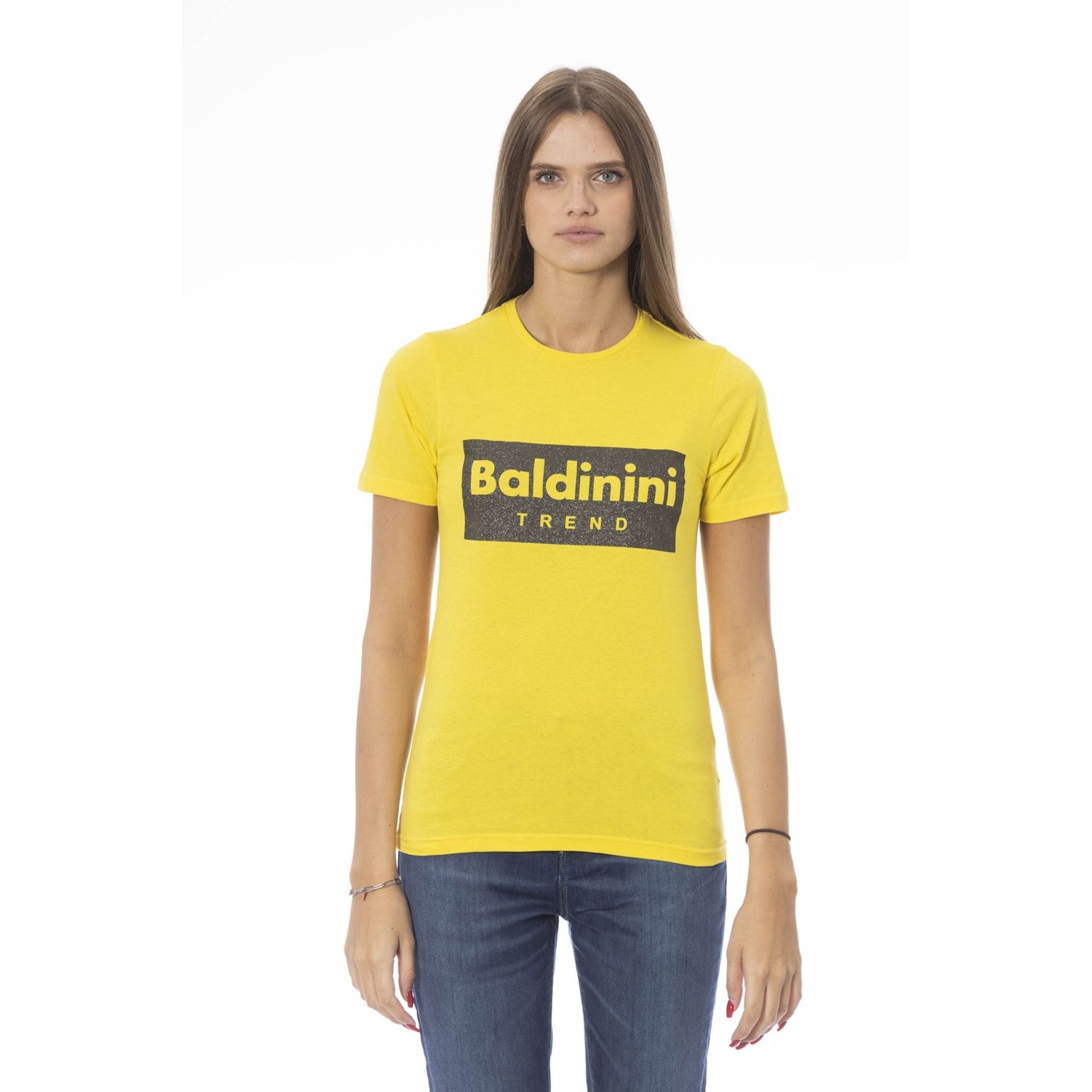 Дамска памучна тениска в жълто Women’s t-shirt Baldinini Trend
TSD07 MANTOVA GIALLOYELLOW front view