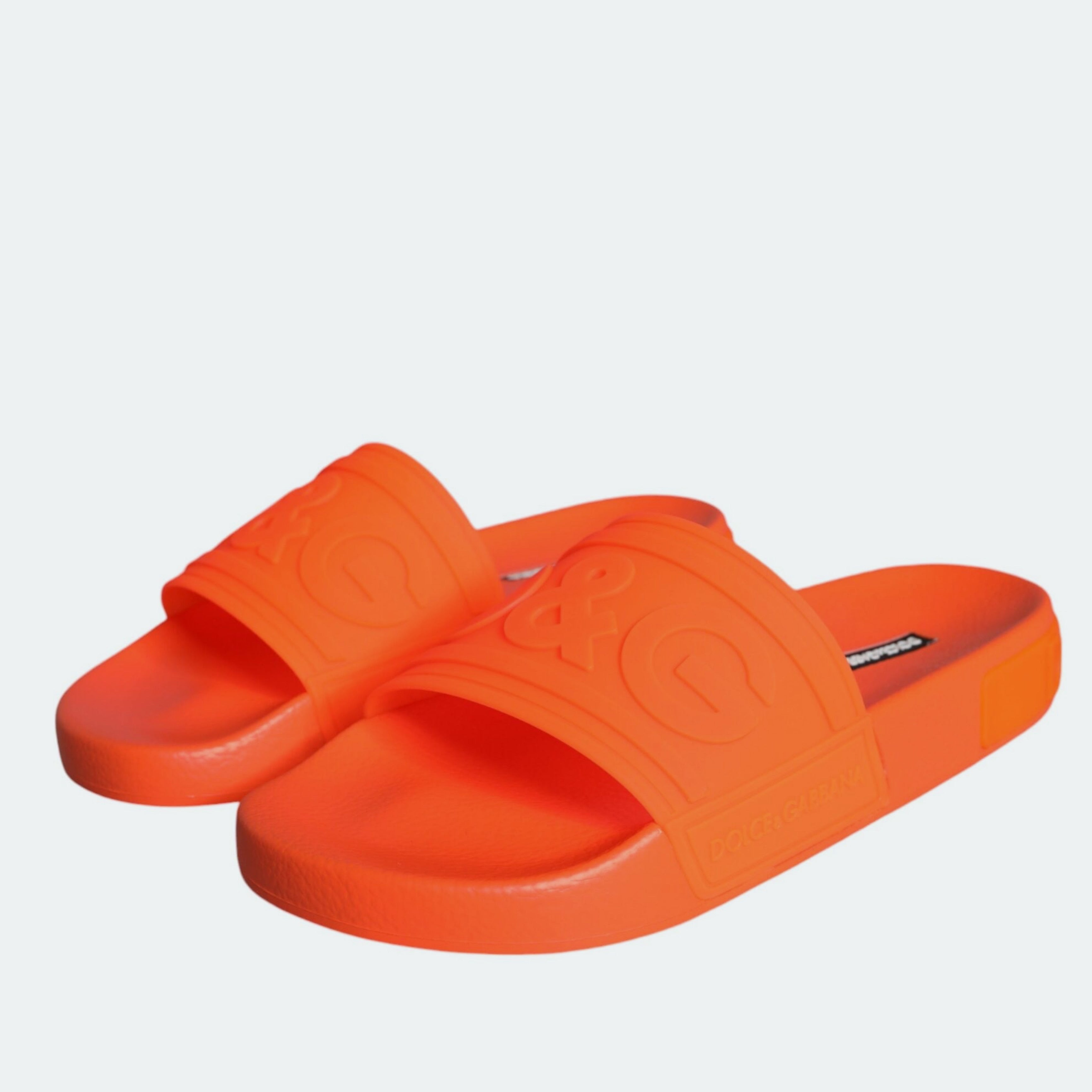 Дамски луксозни чехли за плаж в оранжево DOLCE & GABBANA Women’s Beachwear Orange Slippers