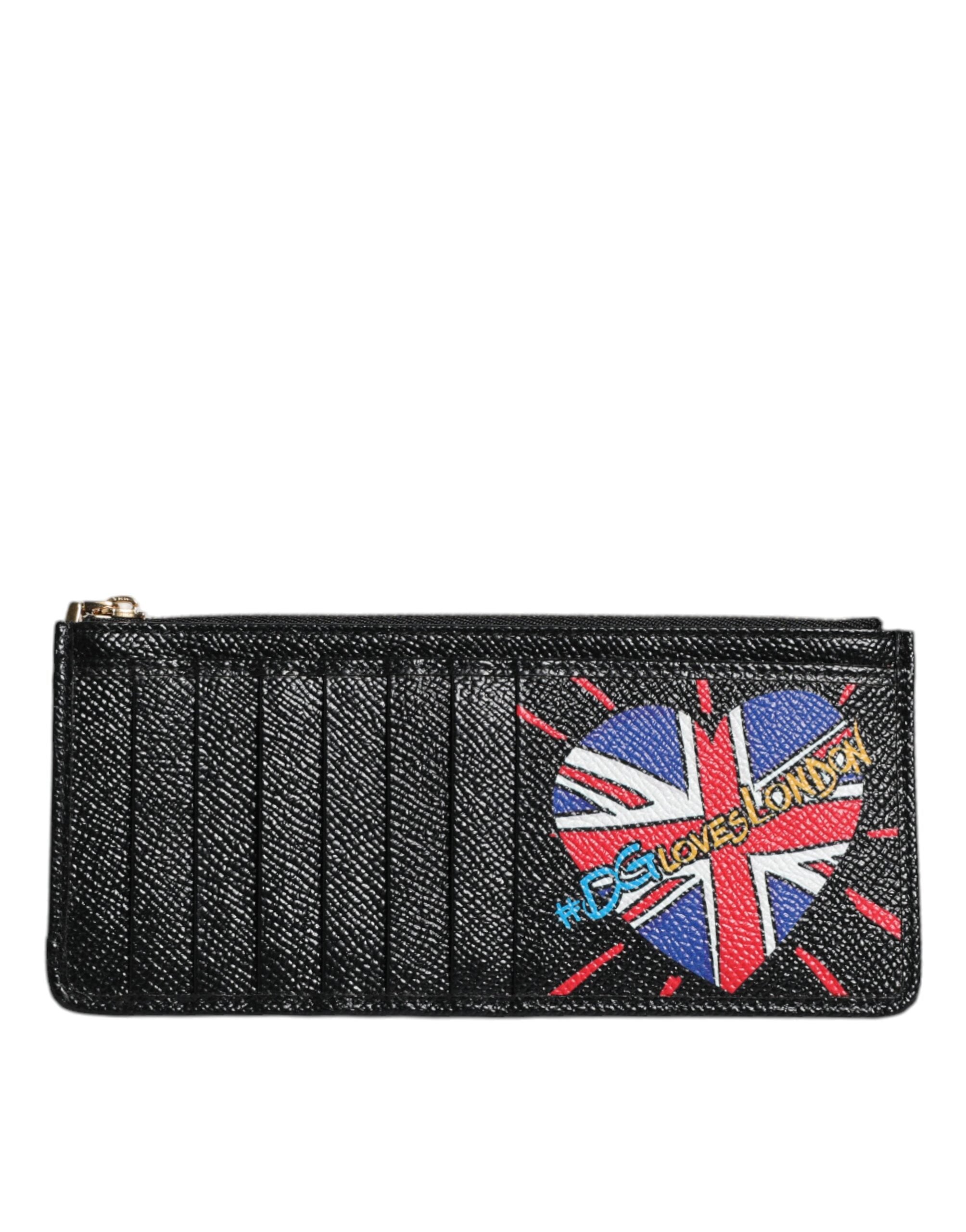 Dolce &amp; Gabbana черен кожен портфейл #DGLovesLondon Cardholder Case
