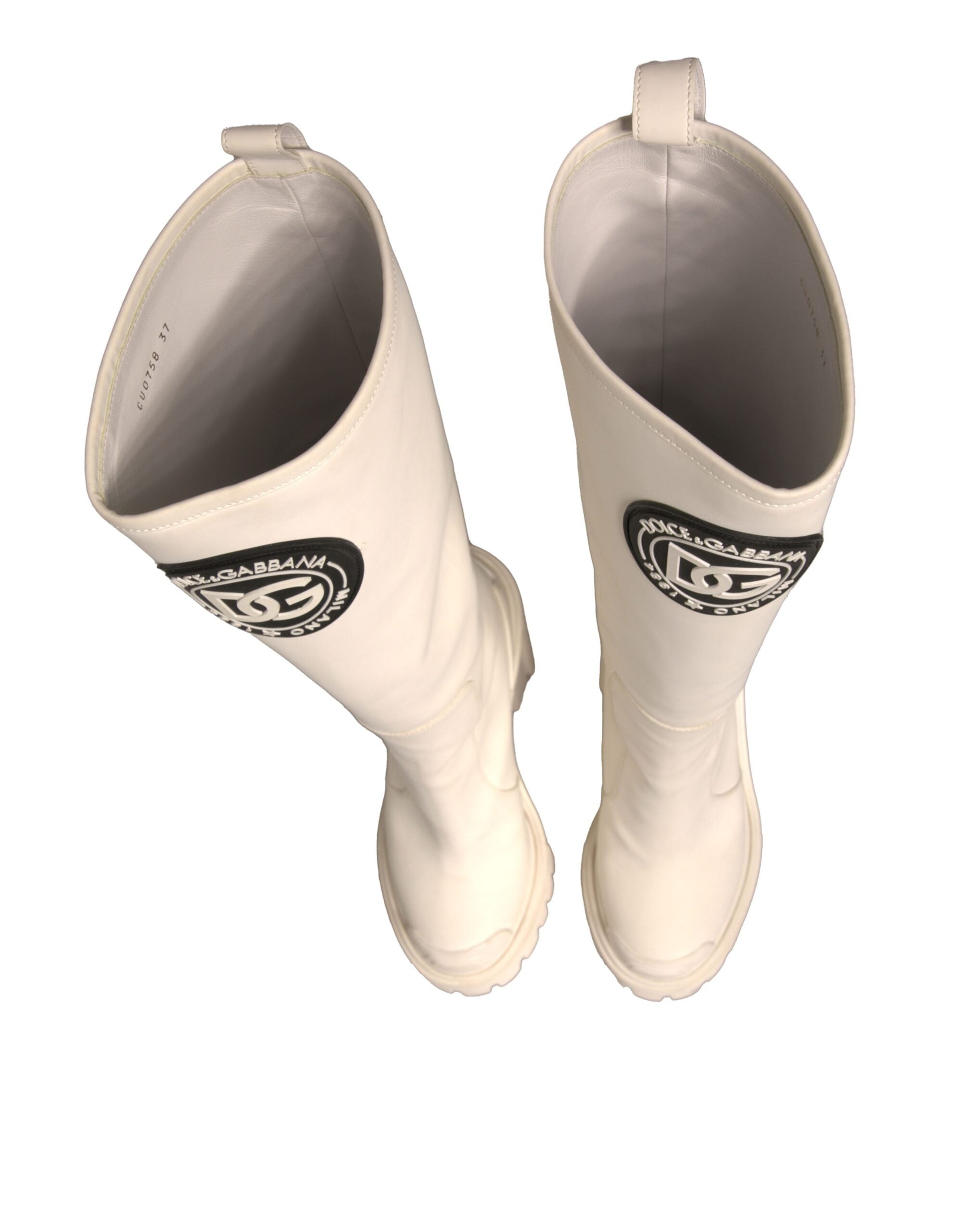 Обувки Dolce &amp; Gabbana White DG Hi Trekking Plateau Biker Boots