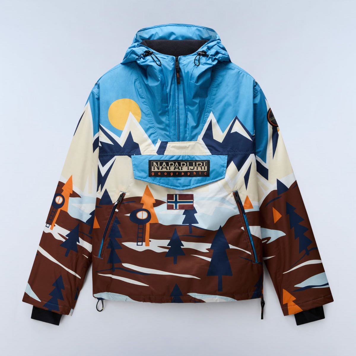 Унисекс яке анорак Napapijri Rainforest Next  All Over Print Anorak Jacket NP0A8AHXFDX Front View