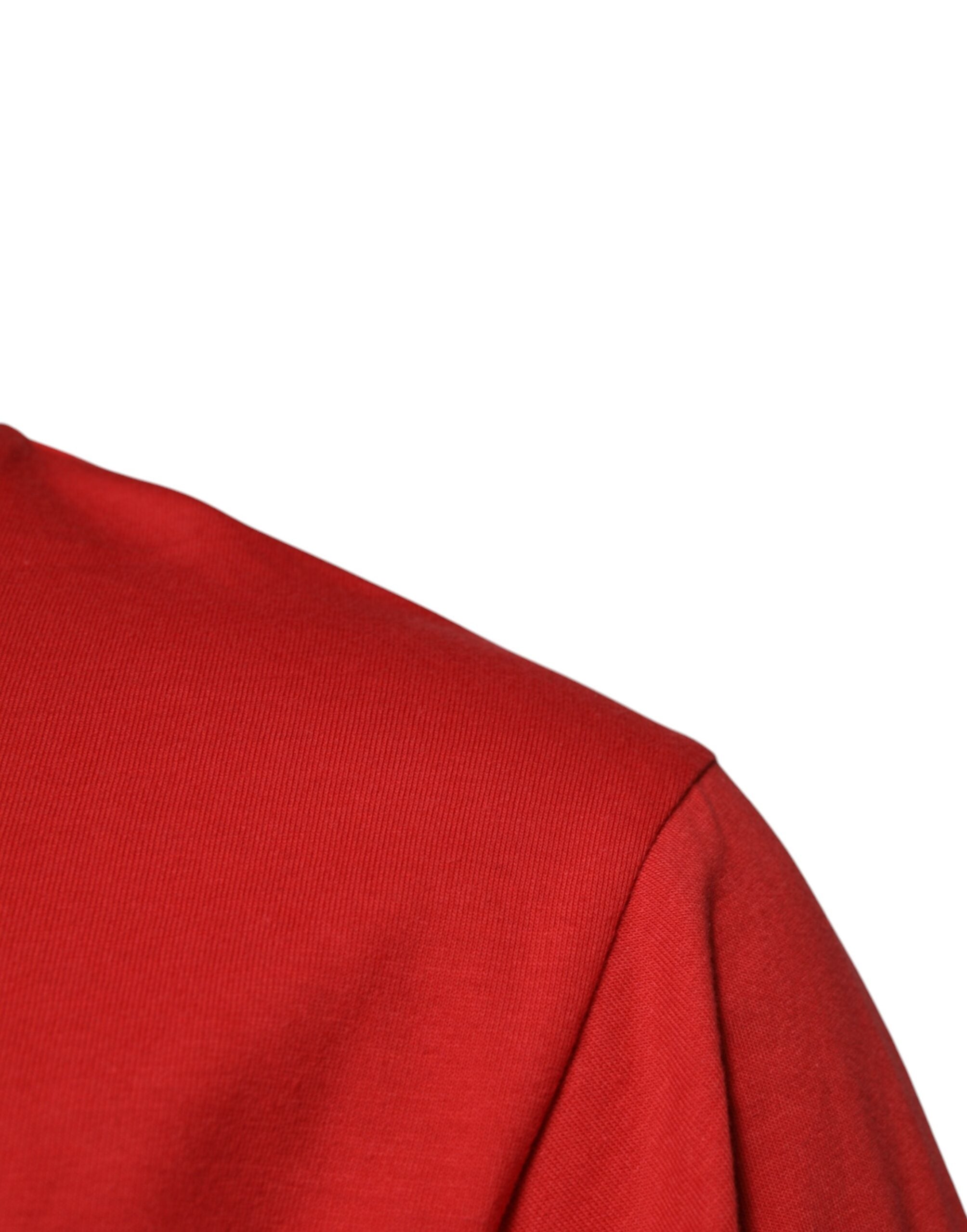 Памучна тениска с кръгло деколте Dolce &amp; Gabbana Red DG Logo Patch