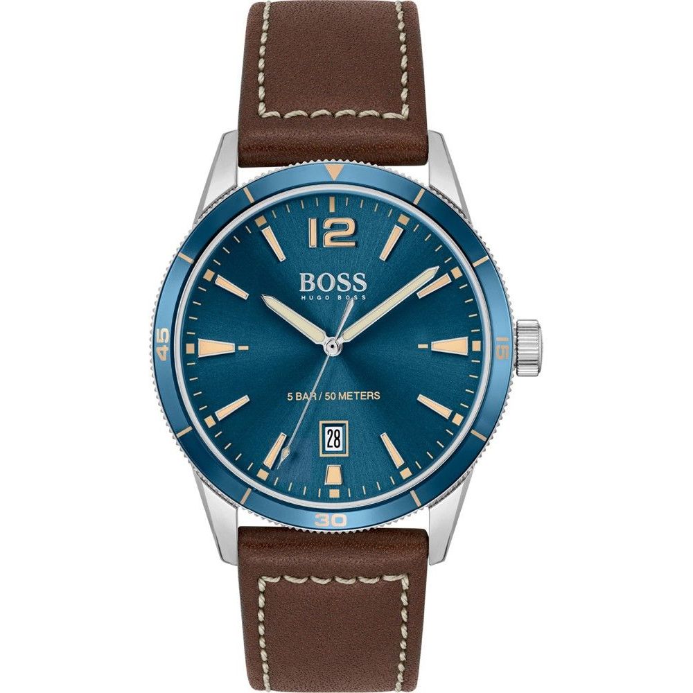 Кафяв кожен часовник Hugo Boss