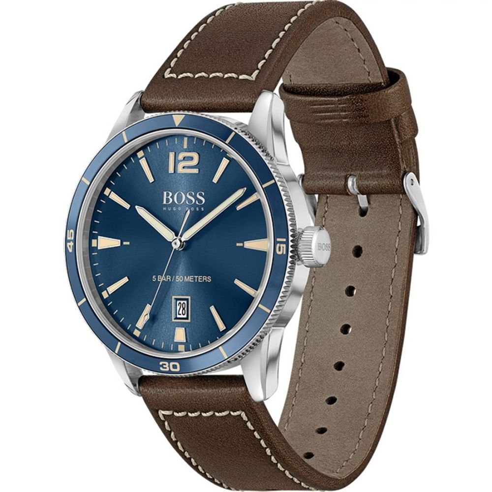 Кафяв кожен часовник Hugo Boss