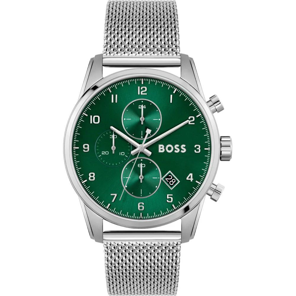 Сребърен часовник Hugo Boss от неръждаема стомана