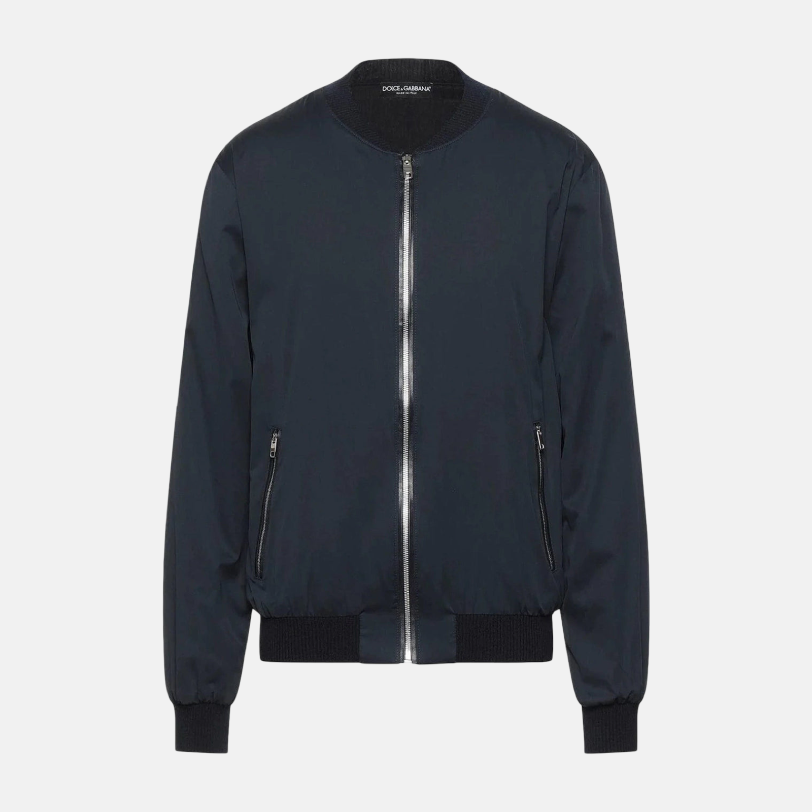 Dolce & Gabbana Silk Blend Men Bomber Jacket Front View