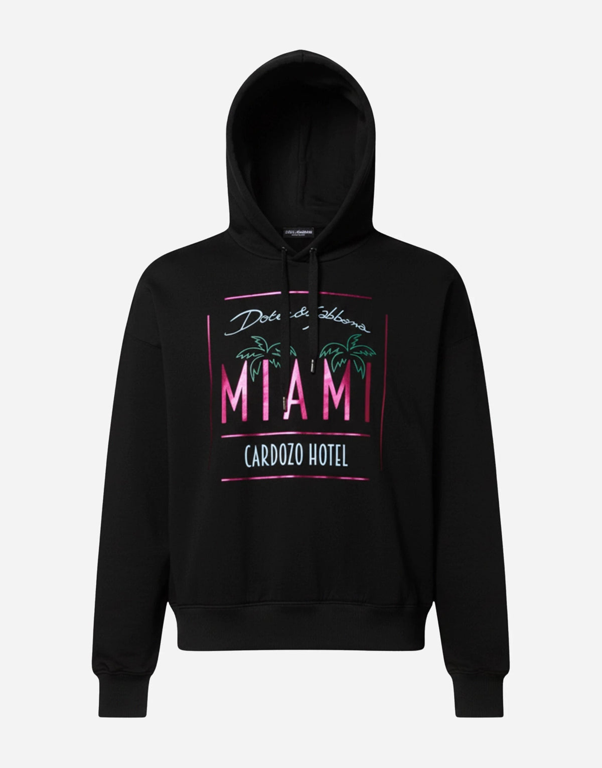 Мъжки памучен суичър Men’s sweatshirt DOLCE & GABBANA MIAMI I9ALMM G7J7Q N0000 Black front view