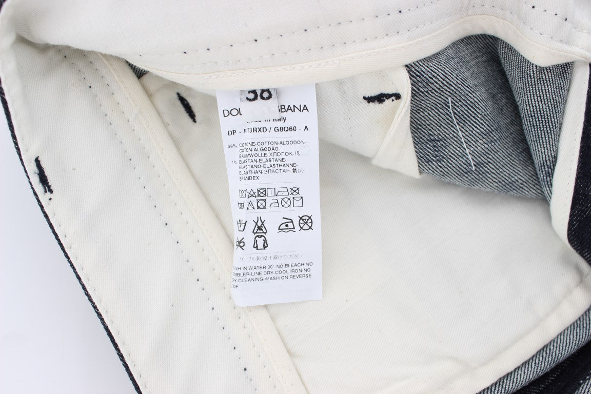 Dolce &amp; Gabbana Chic Pola Dotted Capris Jeans