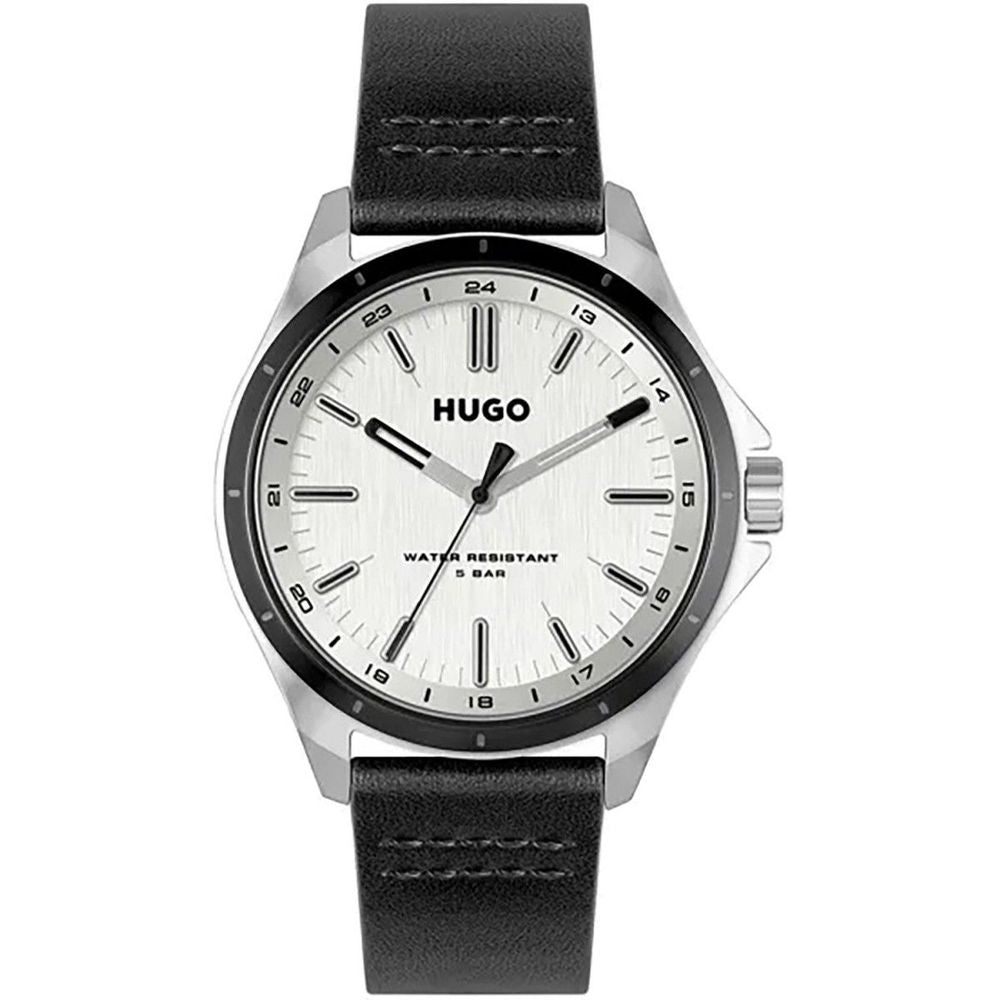 Черен кожен часовник Hugo Boss