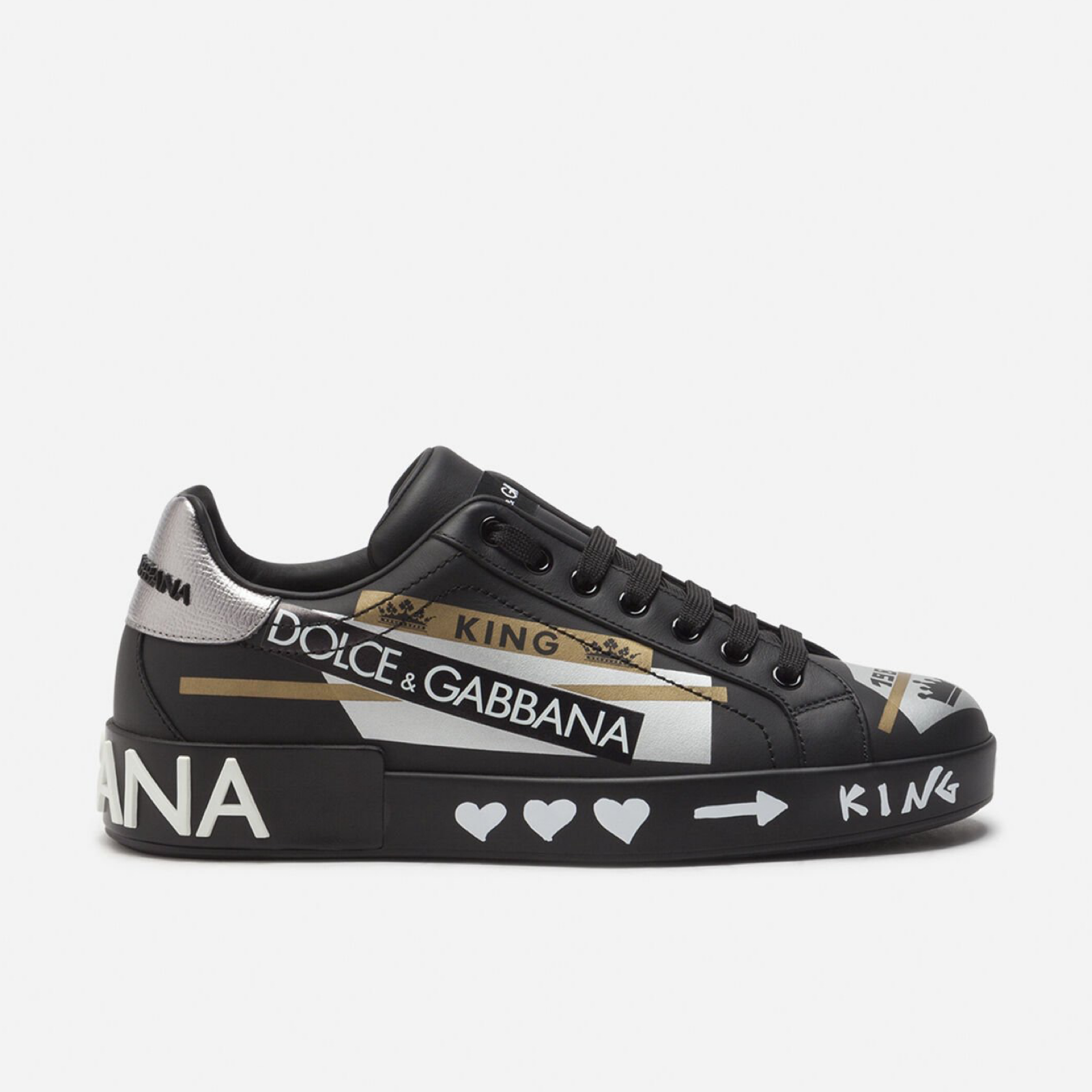 Dolce & Gabbana Portofino Milano Men Sneakers CS1570 AZ388 HNF57 Lateral View