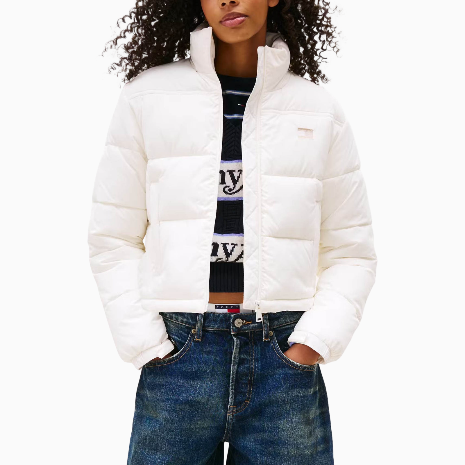 Дамско бяло яке Tommy Hilfiger Jeans 
DW0DW21620 Front View