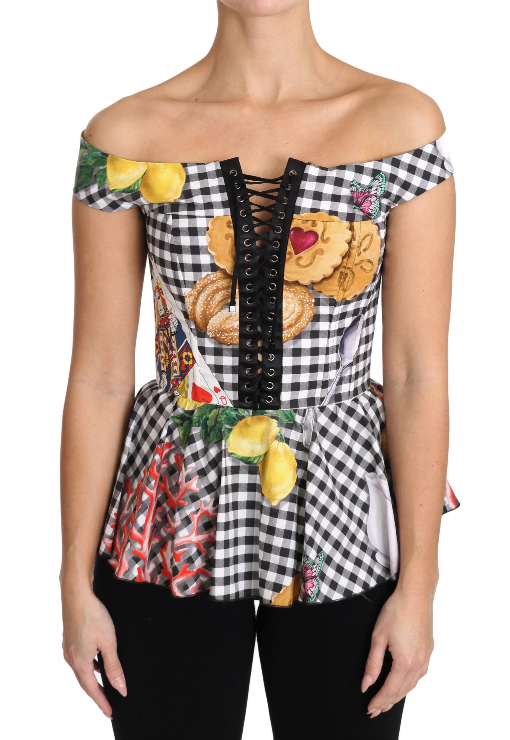 Dolce &amp; Gabbana Chic карирана горна блуза с корсет