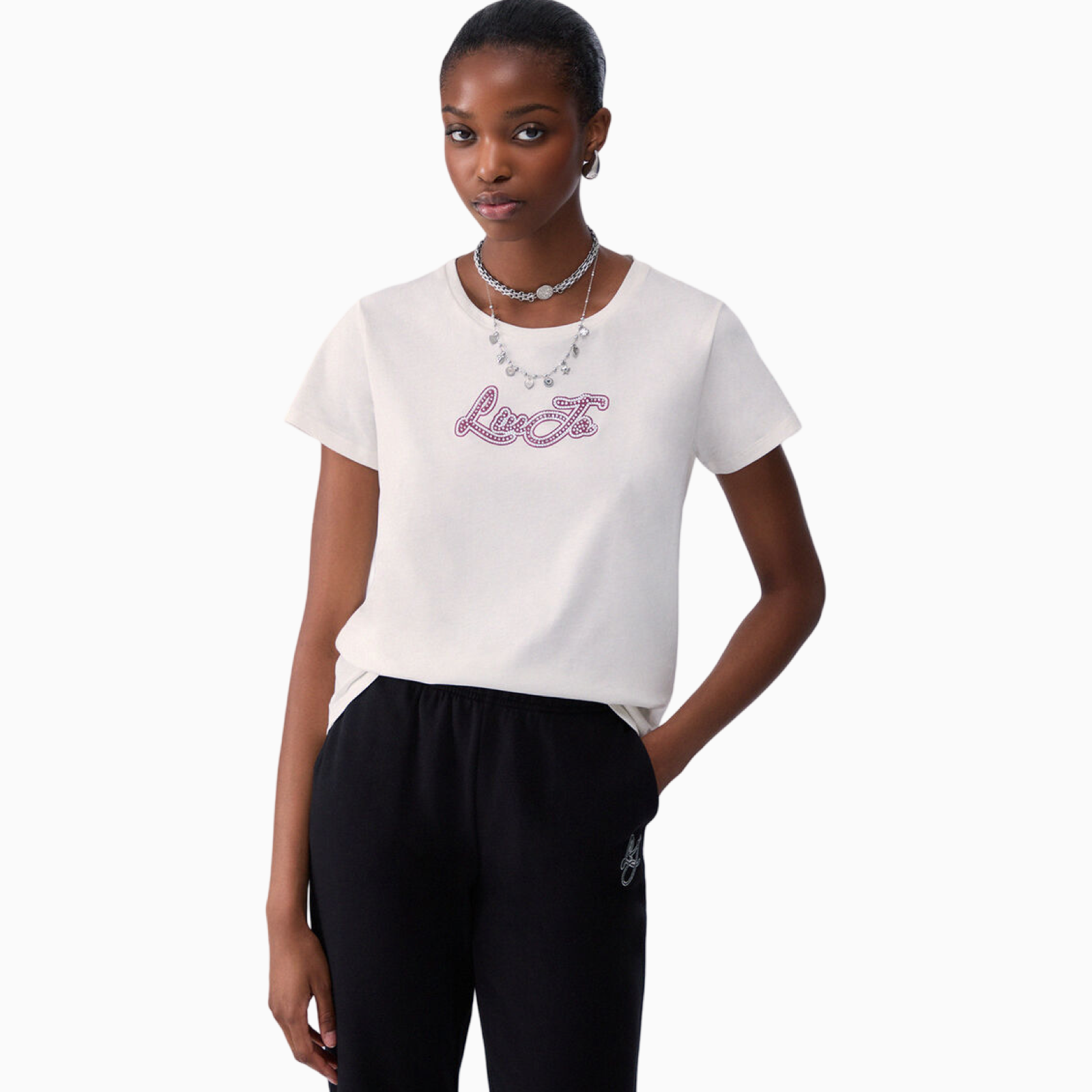 Дамска бяла тениска Liu Jo Women T-shirt TF6283 JS923 Q9808 Front View