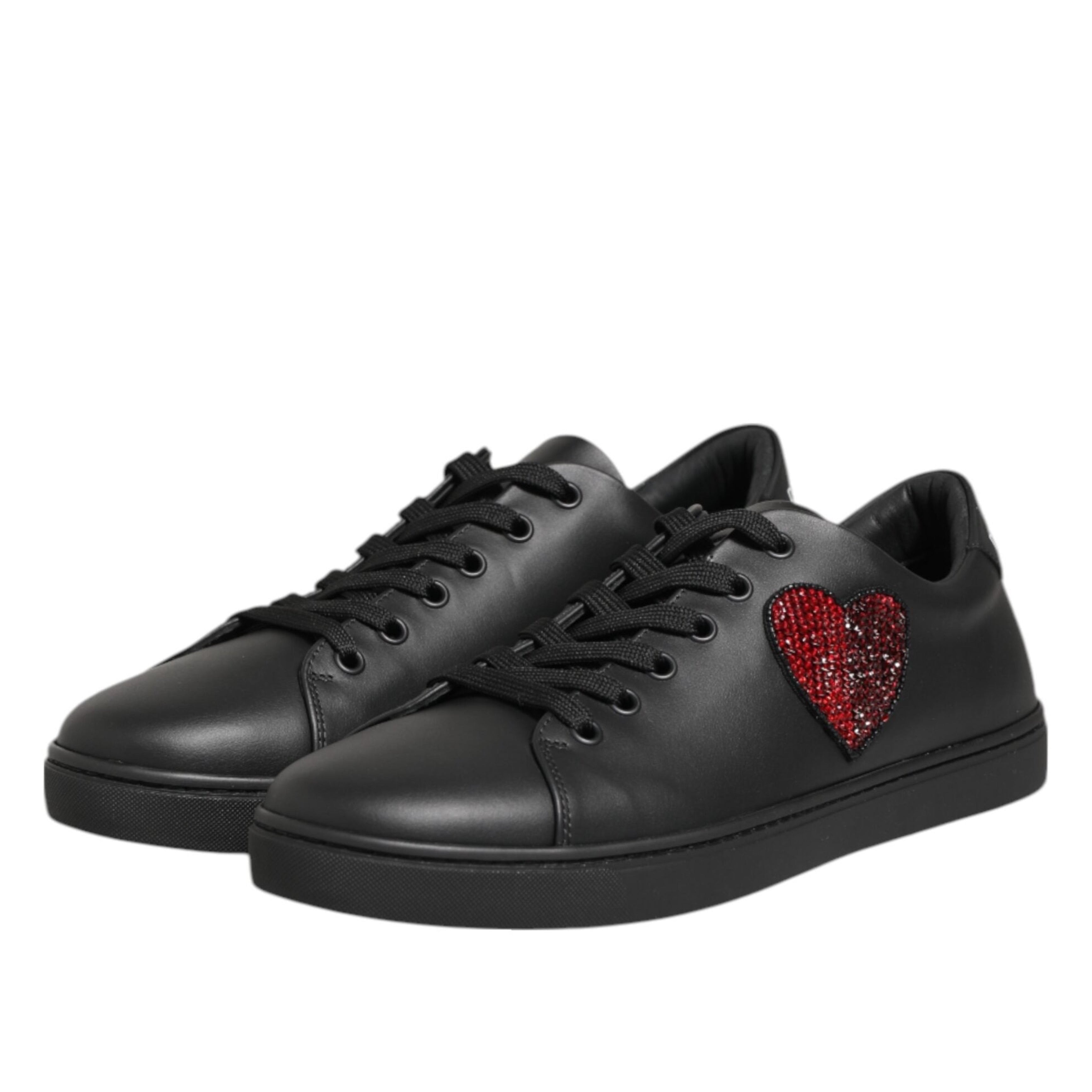 Дамски кецове Women’s crystal heart sneakers Dolce & Gabbana CK0167 B5571
Black front angled view