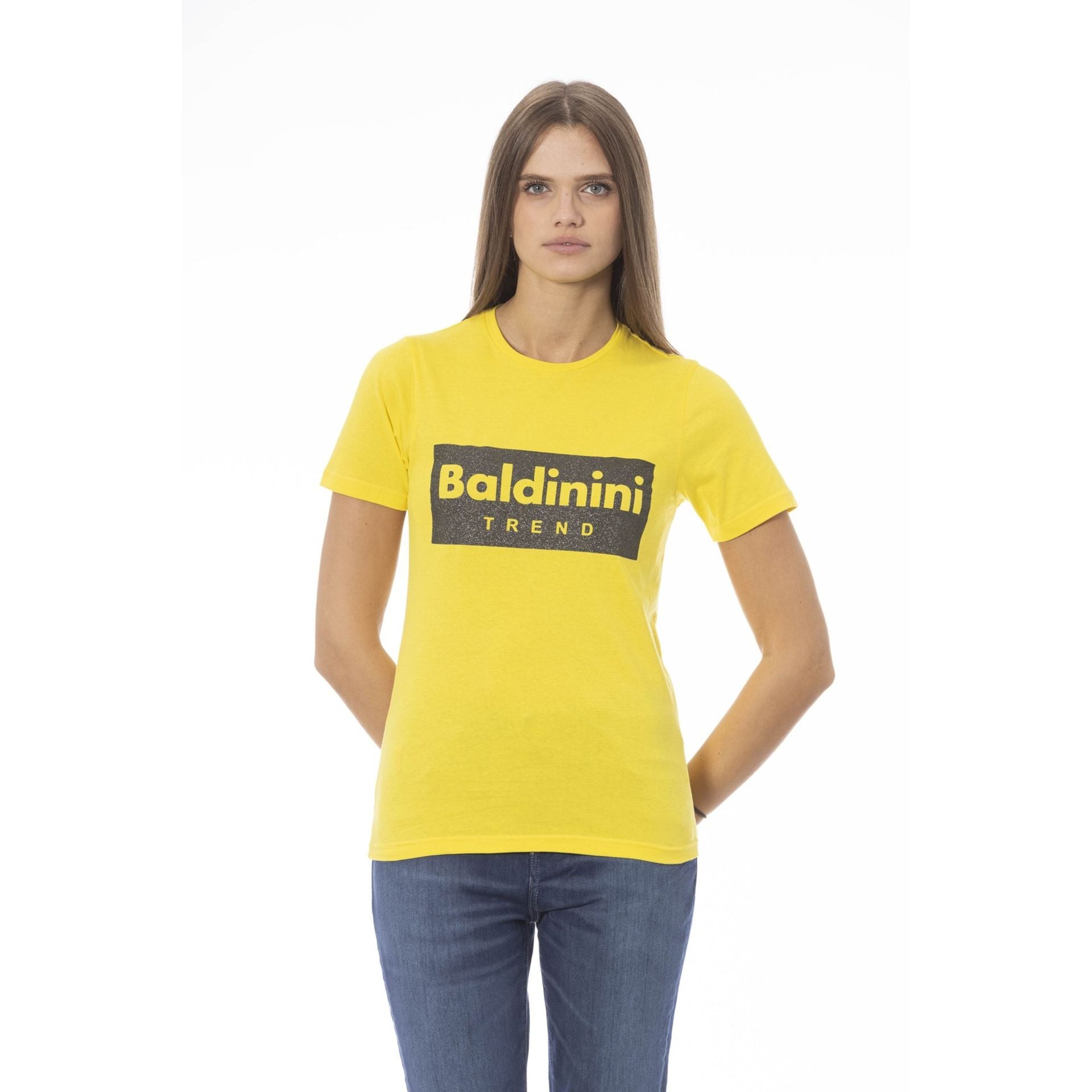 Дамска памучна тениска в жълто Women’s t-shirt Baldinini Trend
TSD07 MANTOVA GIALLOYELLOW front view 2