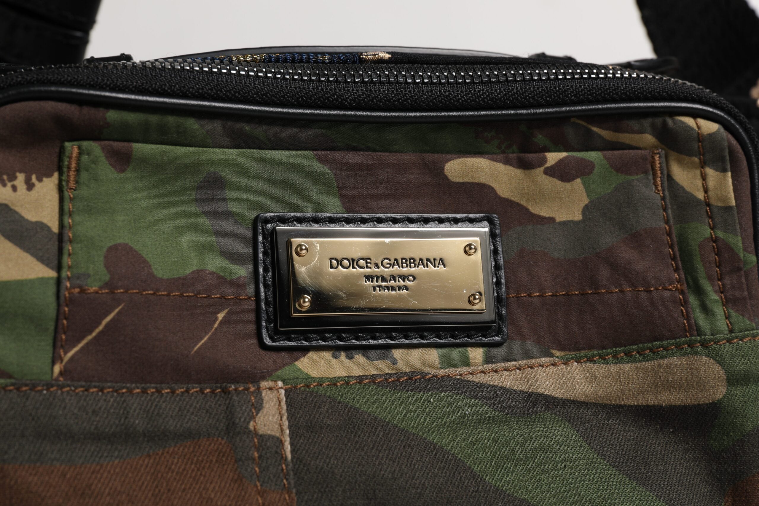 Dolce & Gabbana Camouflage Patchwork Logo Belt Bag