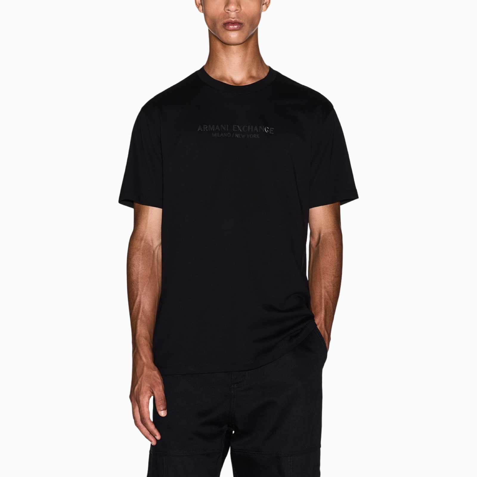 Мъжка черна тениска Armani Exchange Men T-shirt XM001280 AF10361 Front View