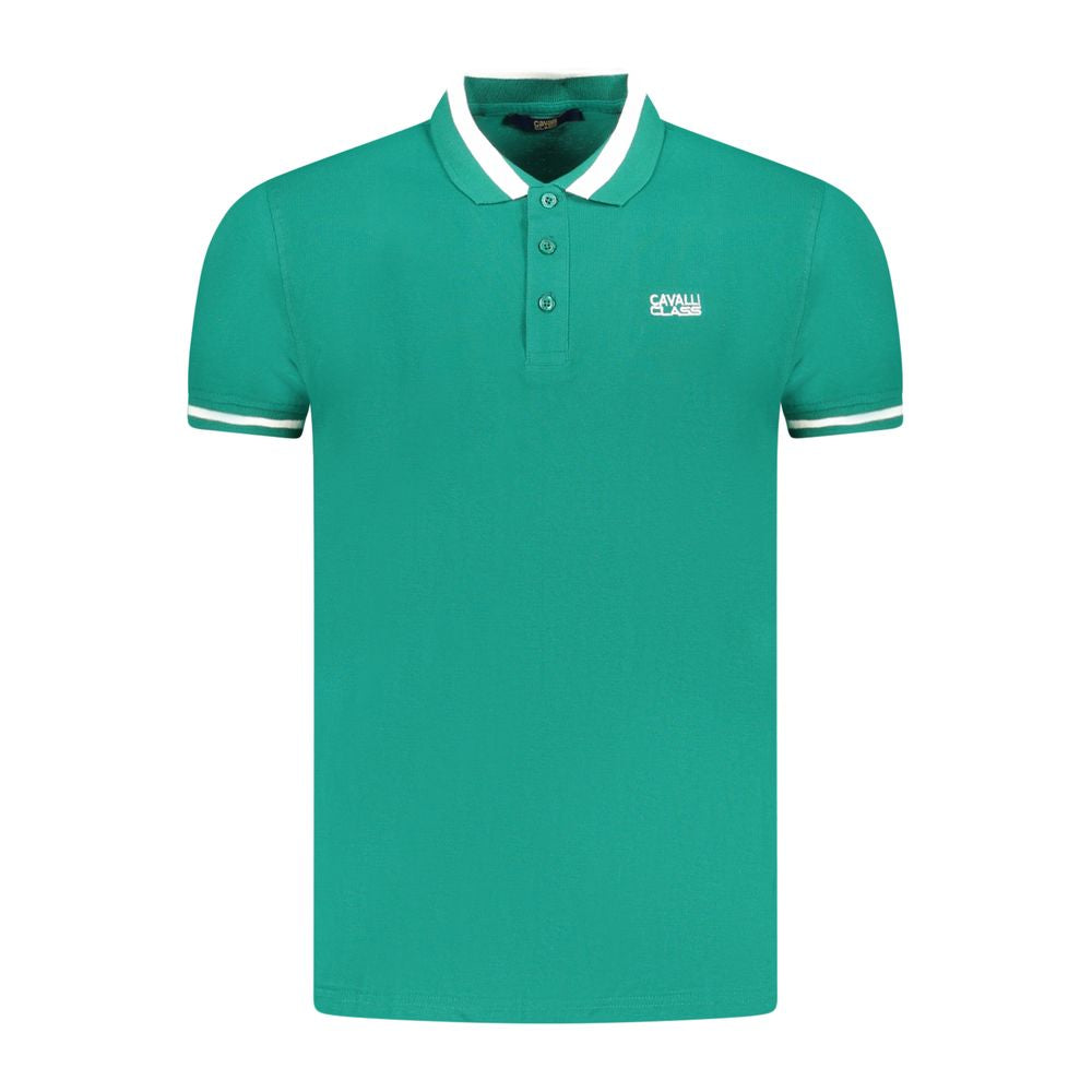 Мъжка поло тениска в зелено Men's polo Cavalli Class TXT64RKB002 04038 Green Front view