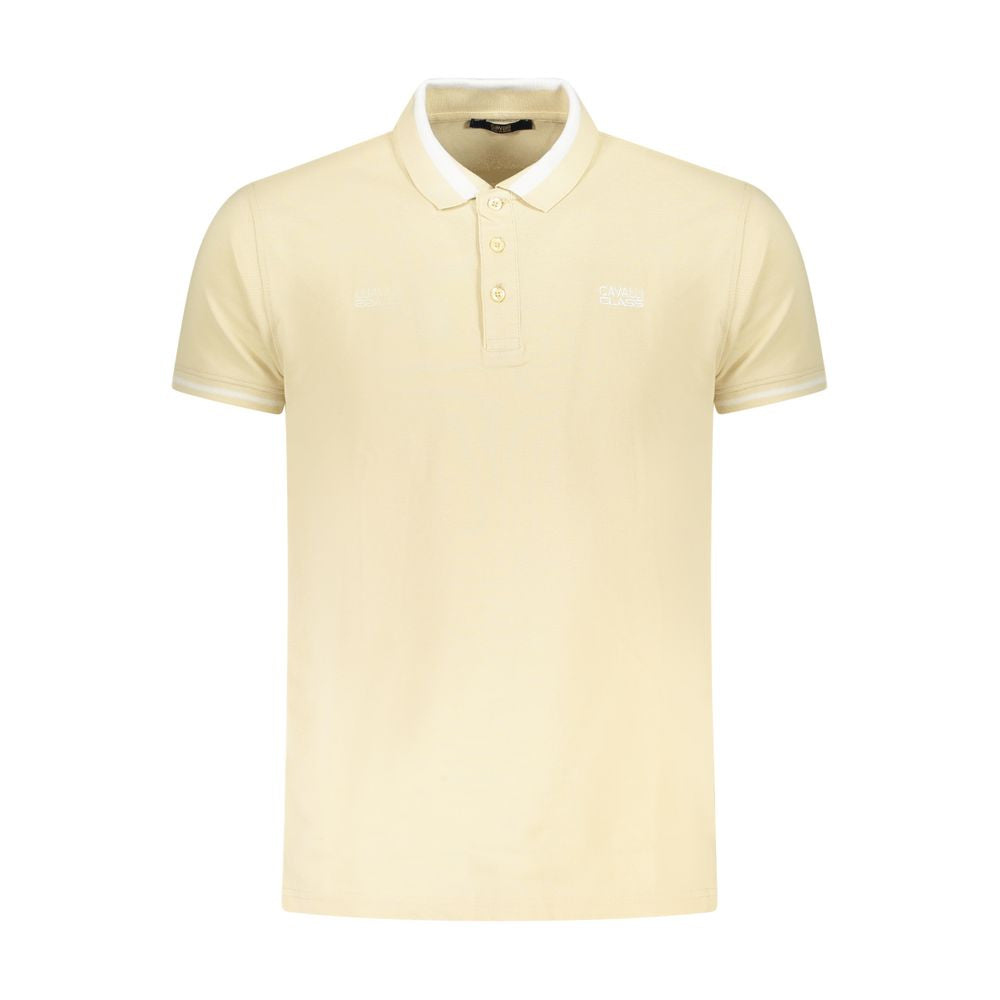Мъжка поло тениска в бежово Men's polo Cavalli Class TXT64 RKB002 03528 Beige Front view