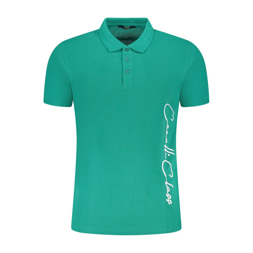 Мъжка поло тениска в зелено Men's polo Cavalli Class TXT64 FJD060 04038 Green Front view