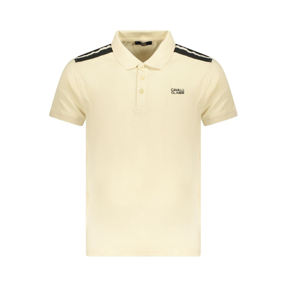 Мъжка поло тениска Men’s polo shirt Cavalli Class TXT64D JD060 03528 Beige Front view