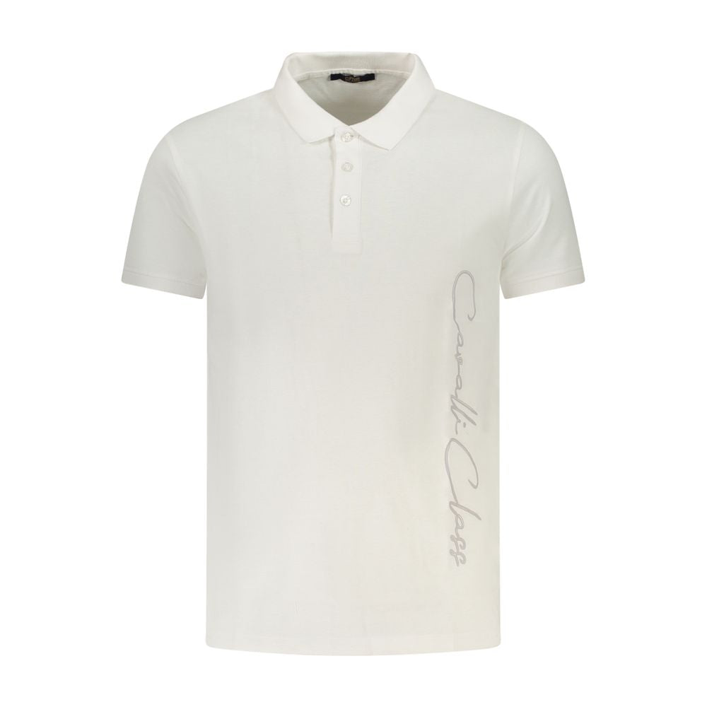 Мъжка поло тениска в бяло Men's polo Cavalli Class TXT64 FJD060 00533 White Front view