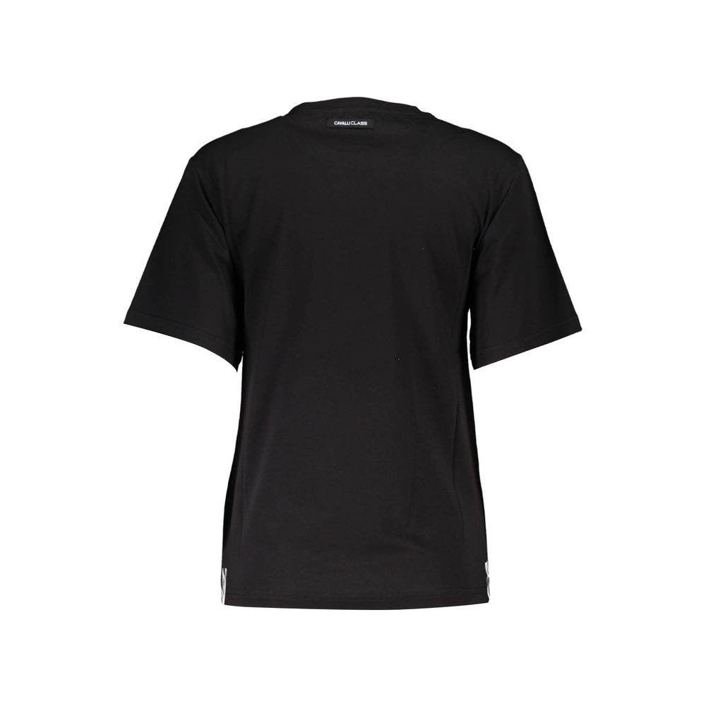 Дамска памучна тениска в черно Women’s t-shirt Cavalli Class QXT62H JD060 05051 Black back view