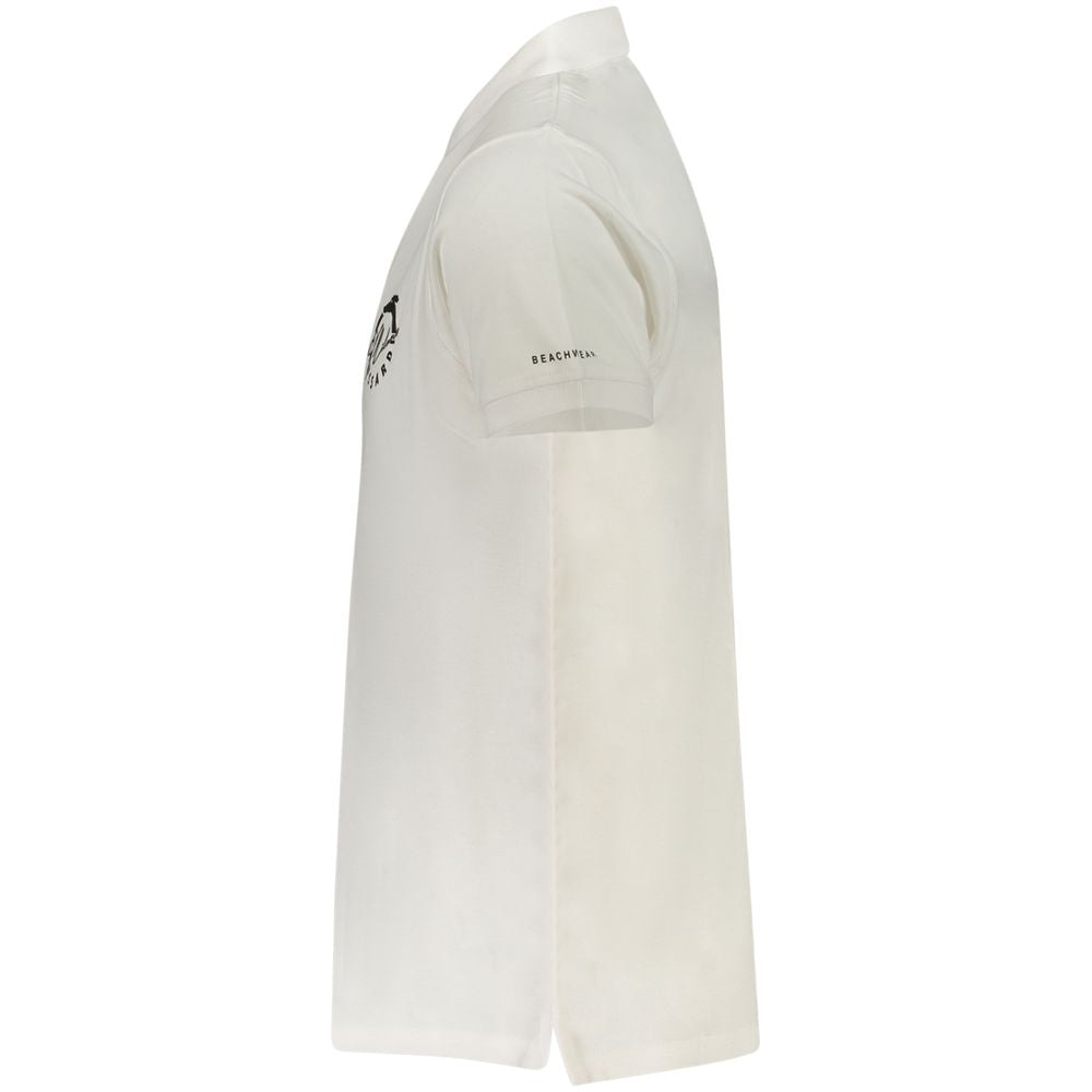 Мъжка поло тениска в бяло Men’s polo shirt Trussardi TRU25MPL01 White Side view