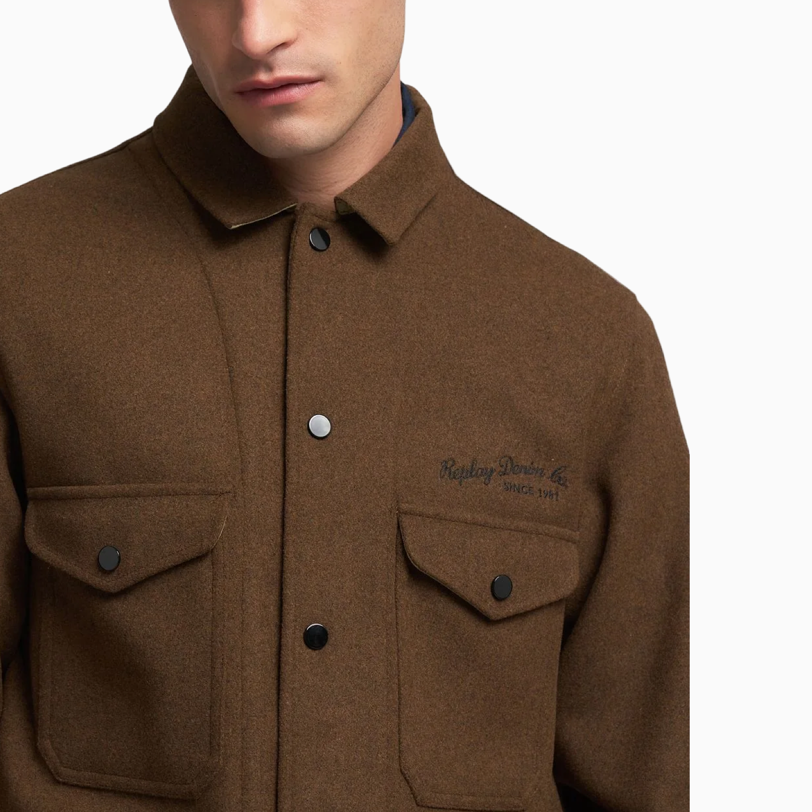 Мъжко кафяво яке Replay Men Jacket M8495.000.85314 Close-Up